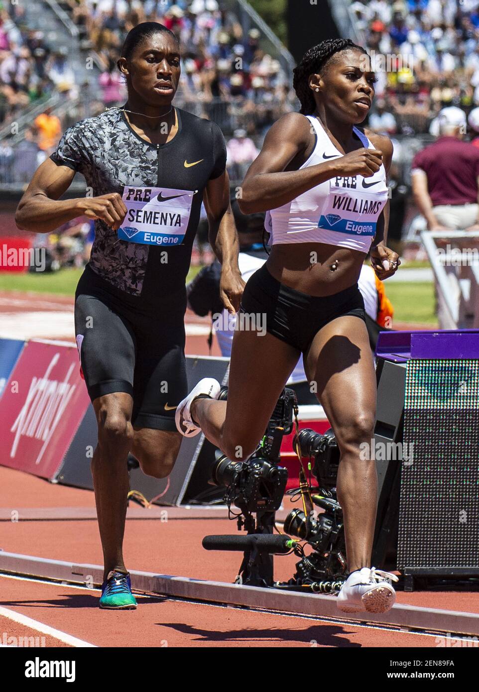 Jun 30, 2019 Stanford, CA : Chrishuna Williams and Caster Semenya lead the  pack in the women's 800 Meters during the Nike Prefontaine Classic at  Stanford University Palo Alto, CA. Thurman James / (