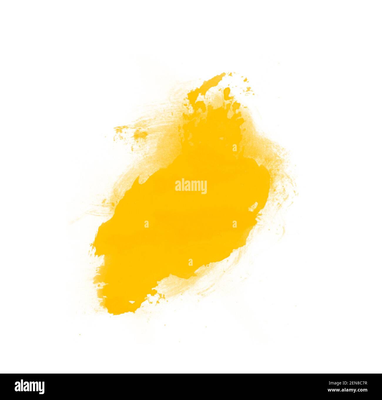 Abstract beautful yellow watercolor brush isolated on white background ...