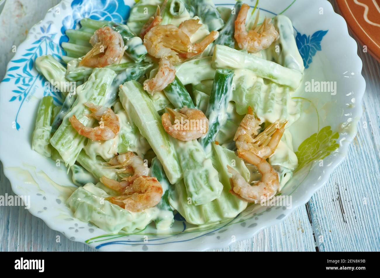 Creamy Shrimp, Cucumber and Celery Salad close up Stock Photo Alamy
