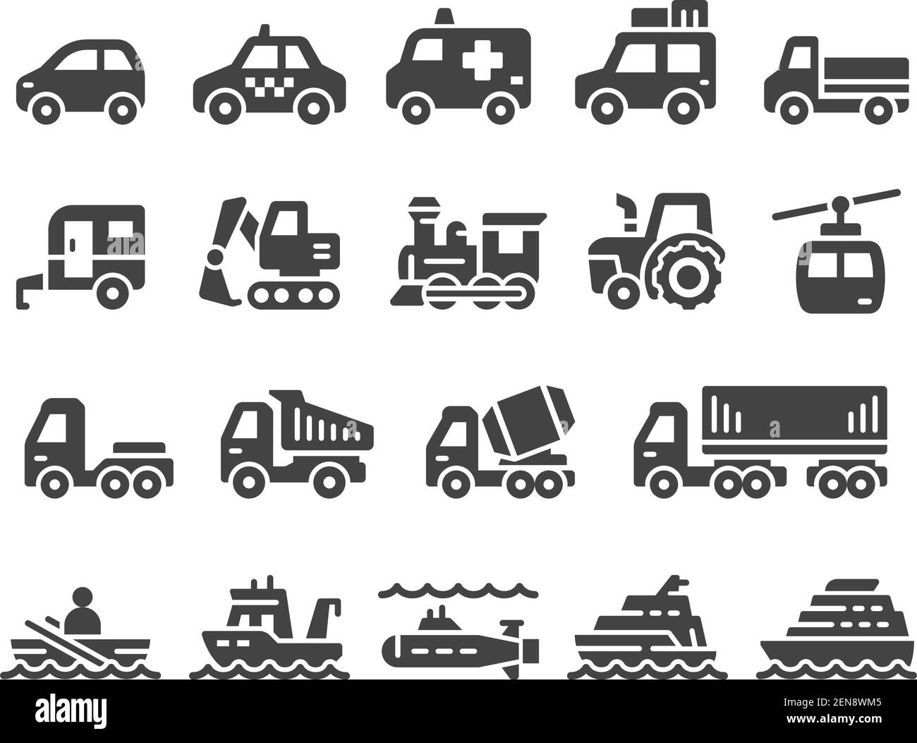 vehicle and transport icon set,vector and illustration Stock Vector