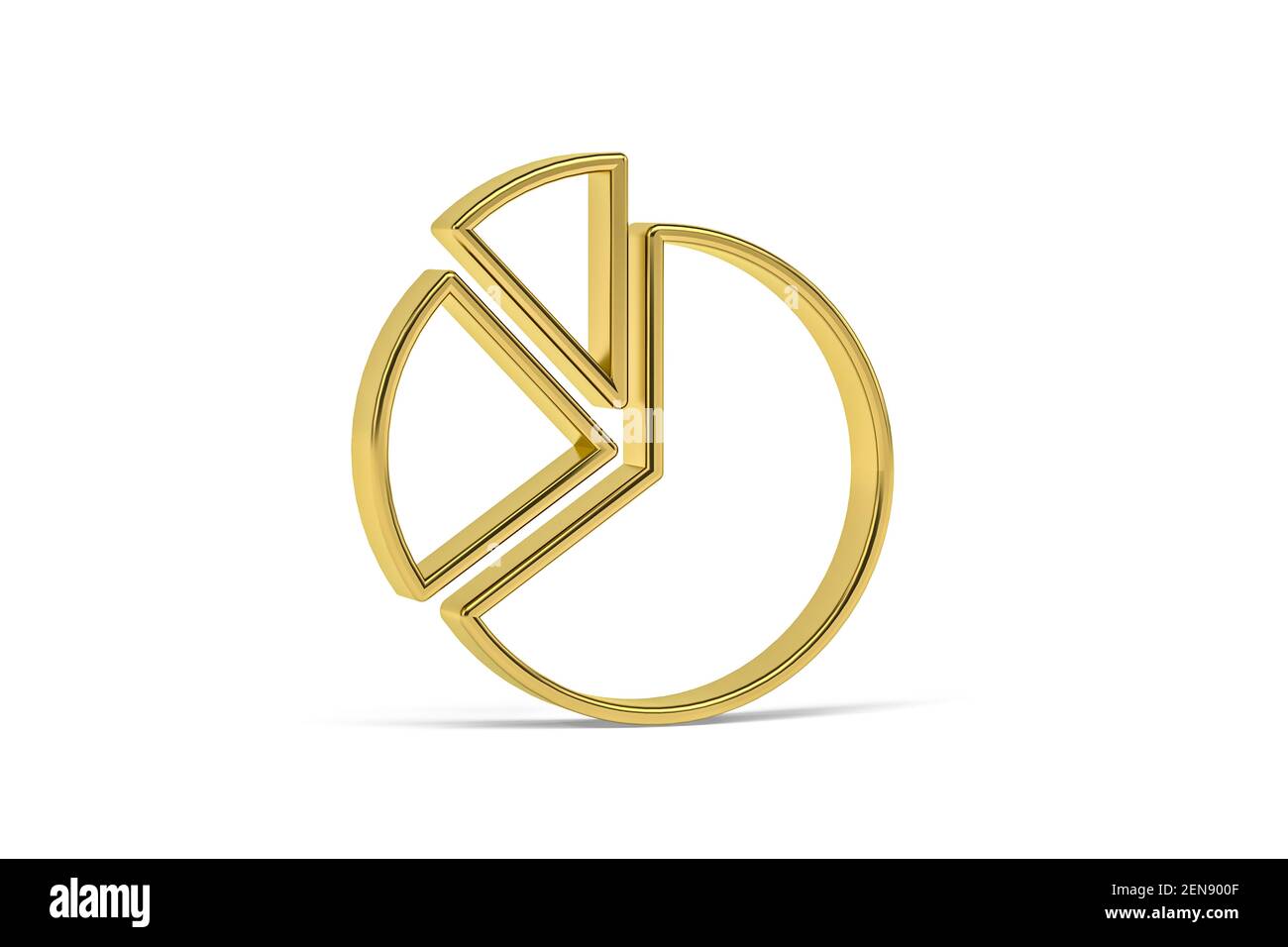 Golden 3d pie chart icon isolated on white background - 3D render Stock ...
