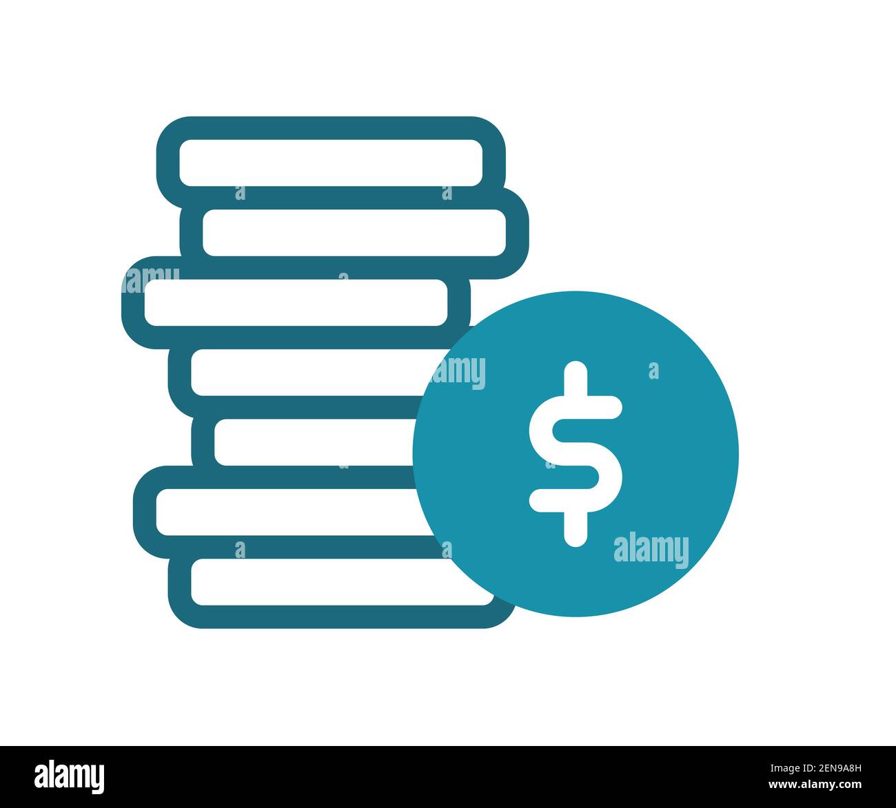 coin dollar money single isolated icon with solid line style vector ...