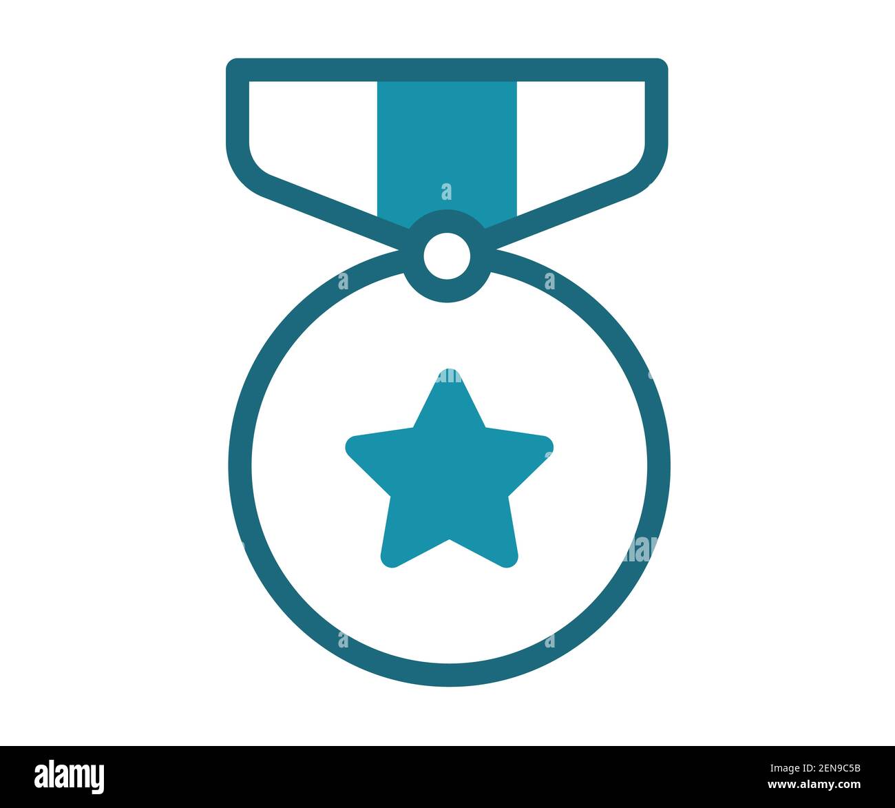 medal award achievement single isolated icon with solid line style ...