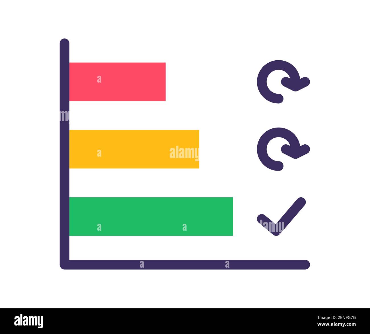 horizontal bar progress single isolated icon with flat style vector ...