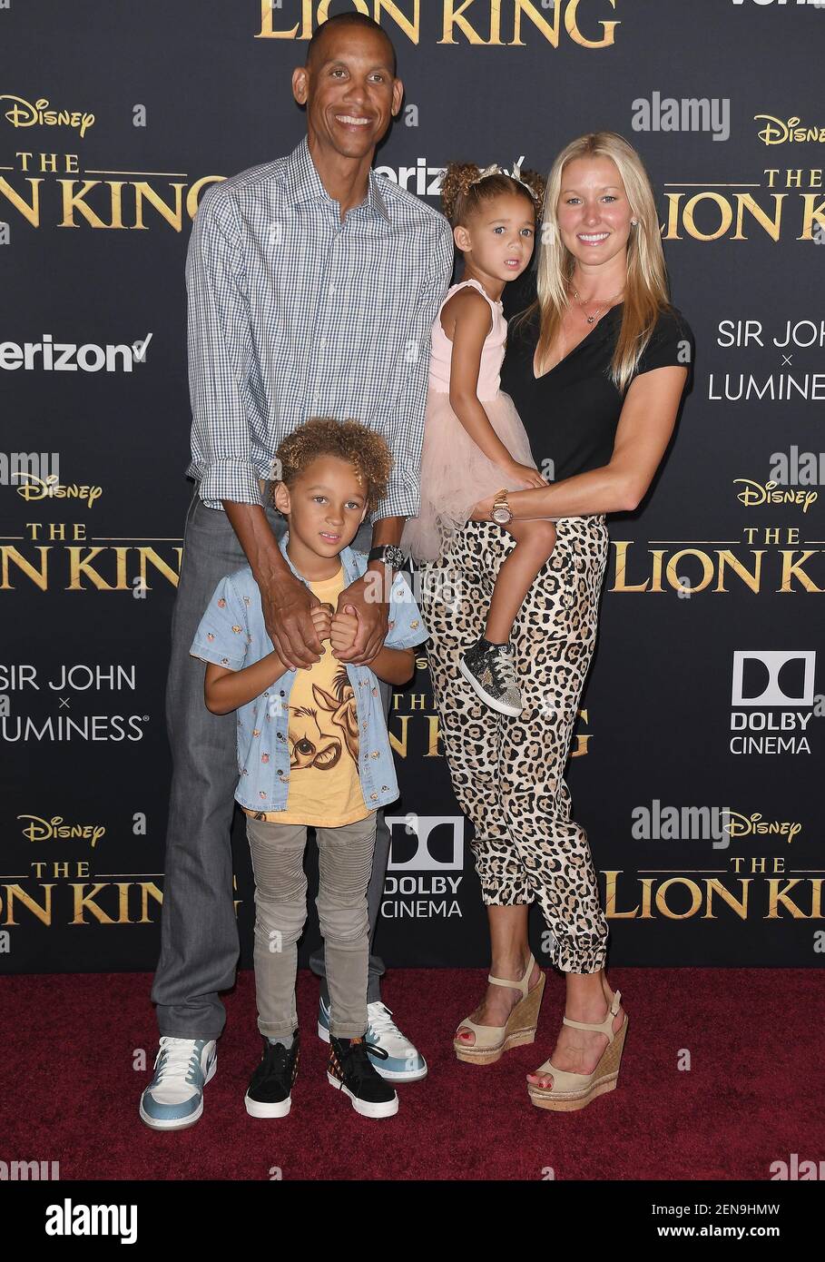Reggie Miller and Family arrives at the Disney's THE LION KING World