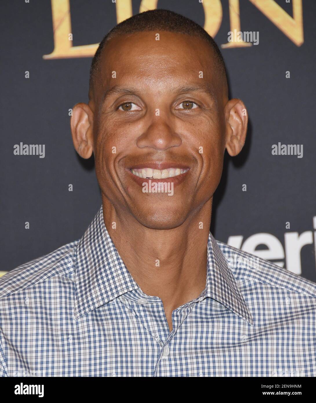Reggie Miller arrives at the Disney's THE LION KING World Premiere held at the Dolby Theatre in Hollywood, CA on Tuesday, July 9, 2019. (Photo By Sthanlee B. Mirador/Sipa USA) Stock Photo
