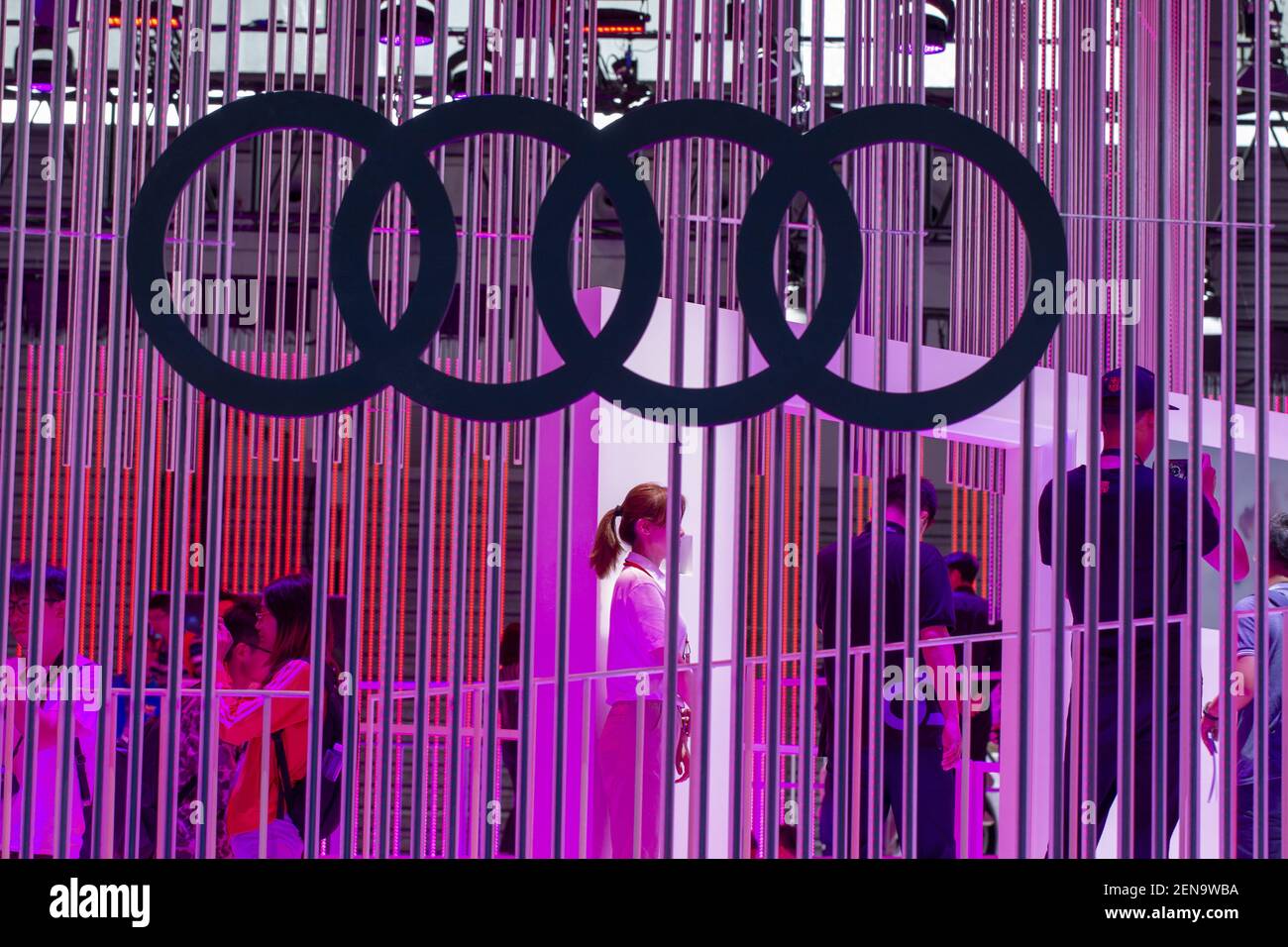 File People Visit The Stand Of Audi During The 19 International Consumer Electronics Show Asia Ces Asia 19 In Shanghai China 11 June 19 The Sino German Auto Joint Venture Faw Volkswagen Said A Record