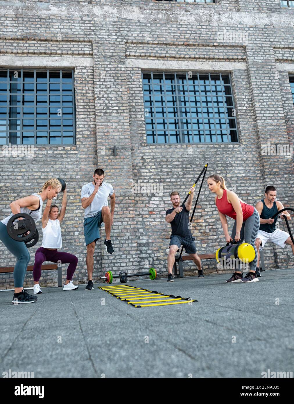 Speed ladder drills for faster footwork, quickness concept Stock Photo Alamy