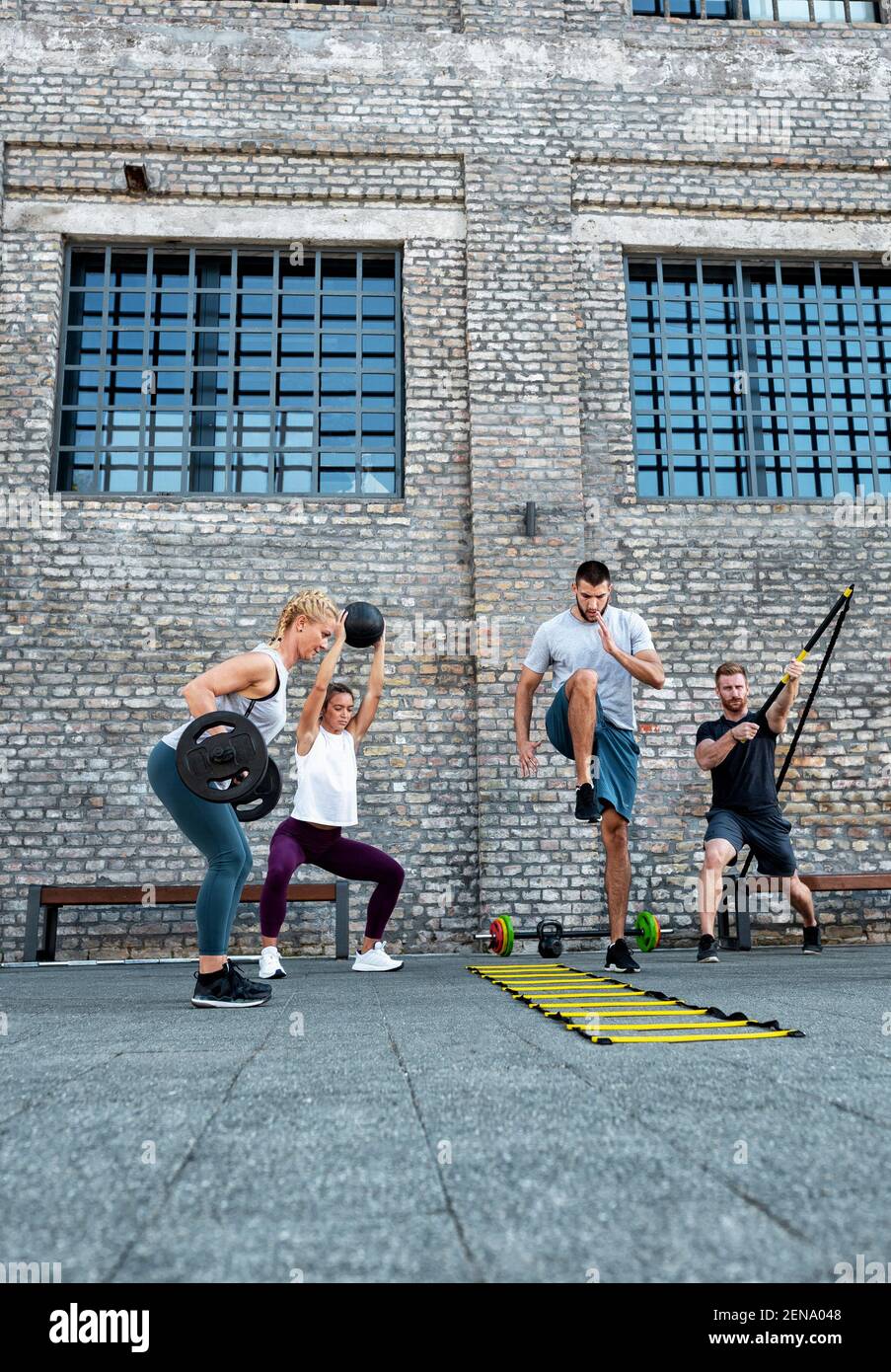 Speed ladder drills for faster footwork, quickness concept Stock Photo Alamy
