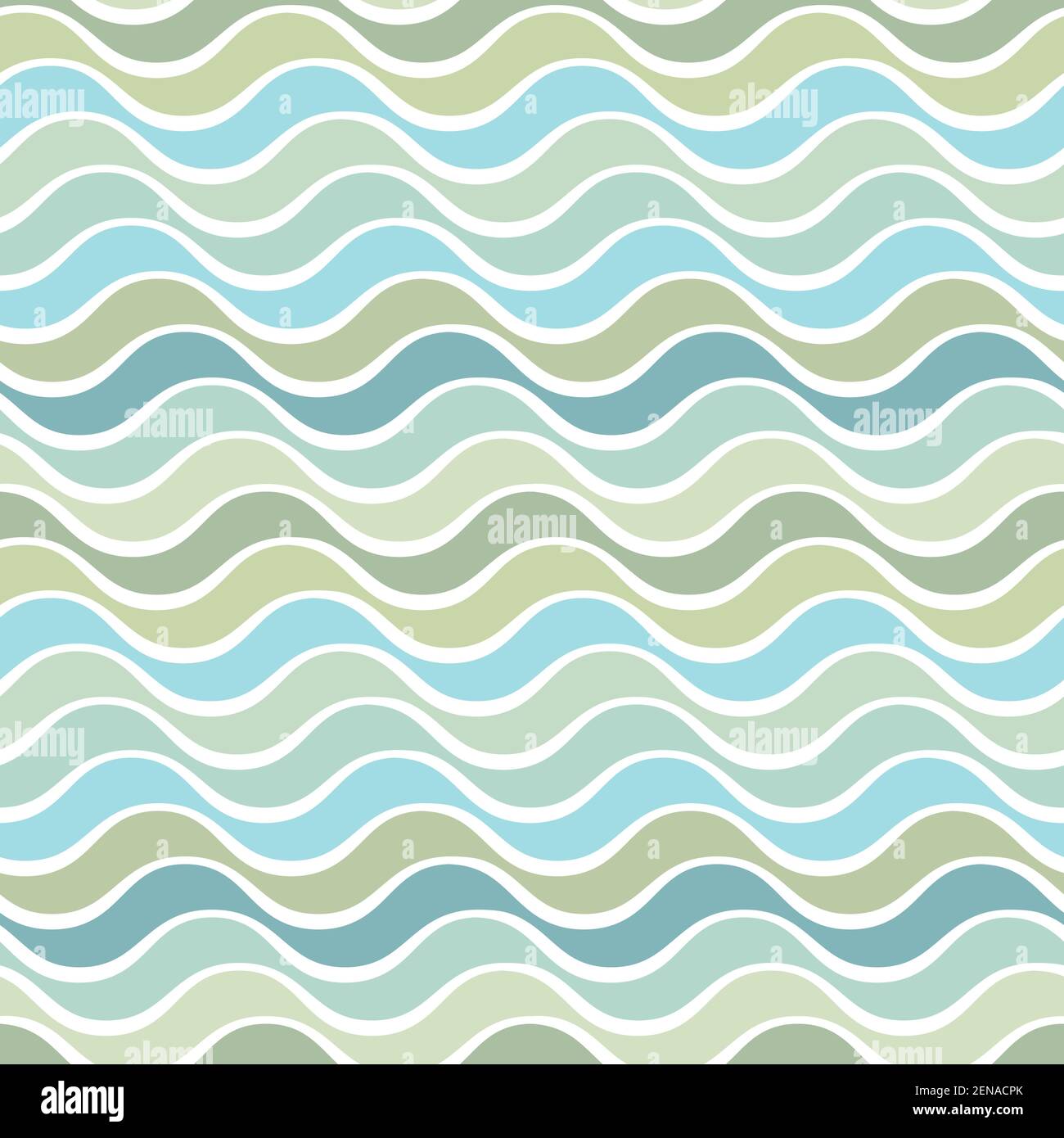 Seamless pattern with wavy motifs in retro style. Stock Vector