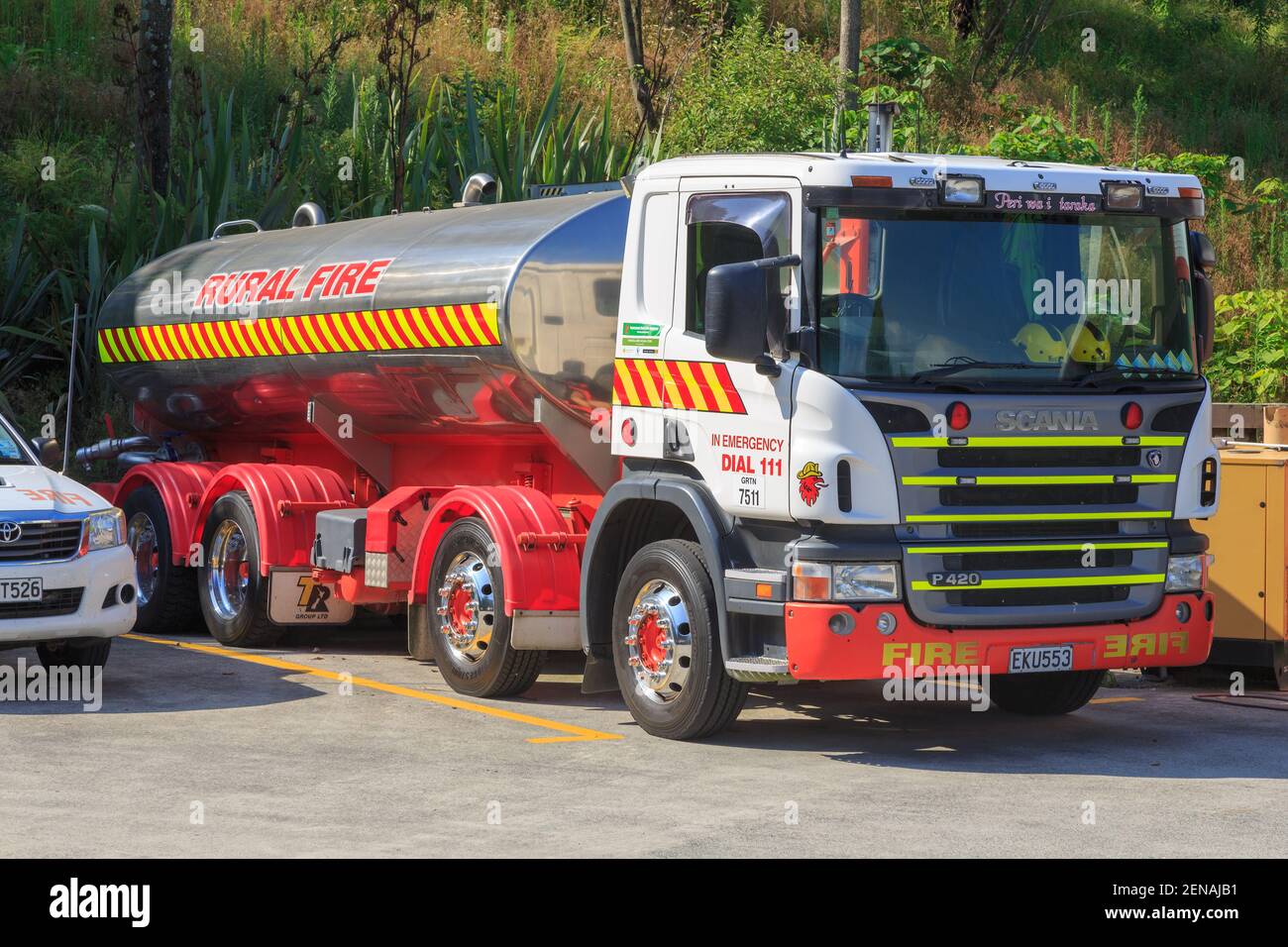 A water tanker belonging to the New Zealand Fire Service Stock Photo