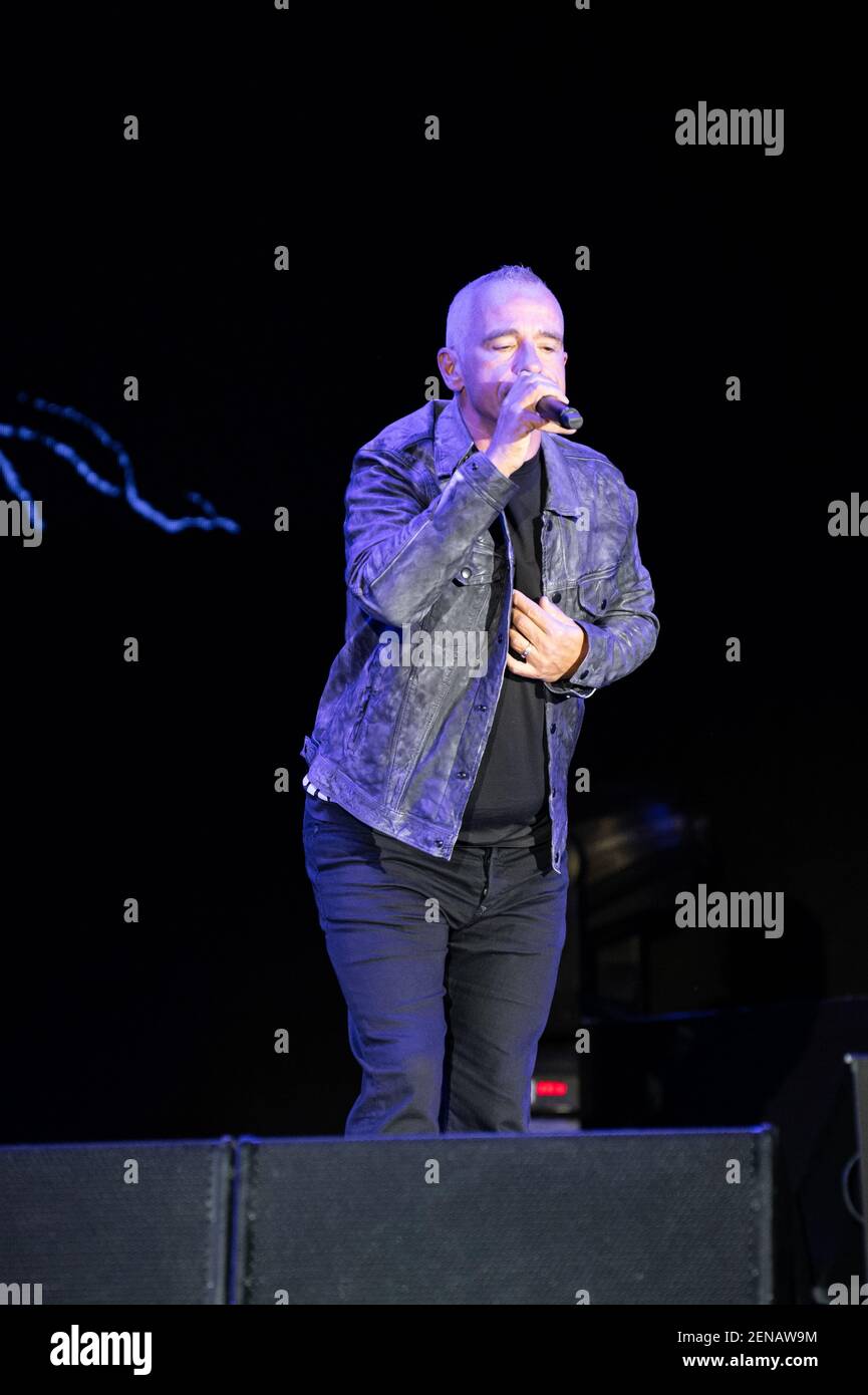 Eros Ramazzotti performs on stage of Lucca Summer Festival for his tour 'Vita  Ce N'è' world tour in Lucca, Italy on July 16, 2019. (Photo by Stefano  Dalle Luche/Pacific Press/Sipa USA Stock