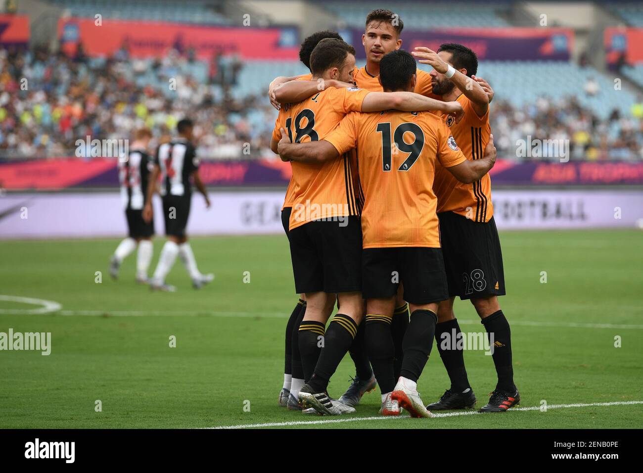 Players of Wolverhampton Wanderers F.C. of English League champions pose  during the launch event of a Wolves's new Shanghai megastore ahead of the  Pre Stock Photo - Alamy