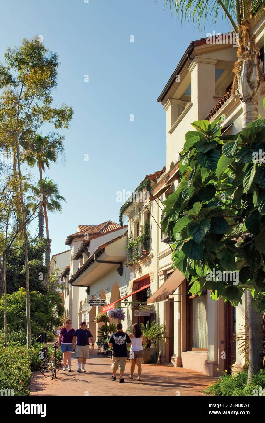 Pedestrians at State Street, Santa Barbara, California, USA Stock Photo ...