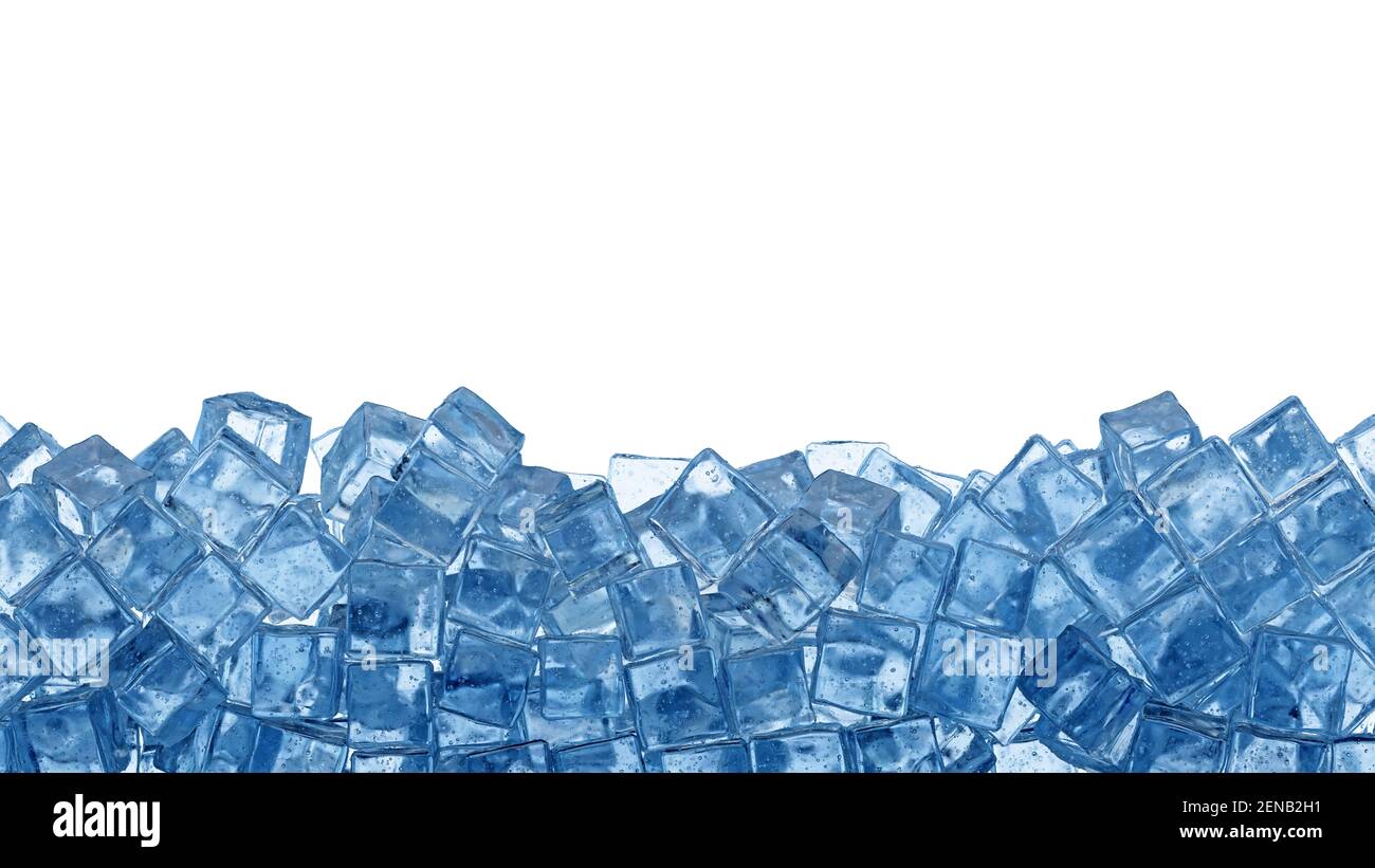 Ice cubes isolated on a white background. 3d illustration Stock Photo ...