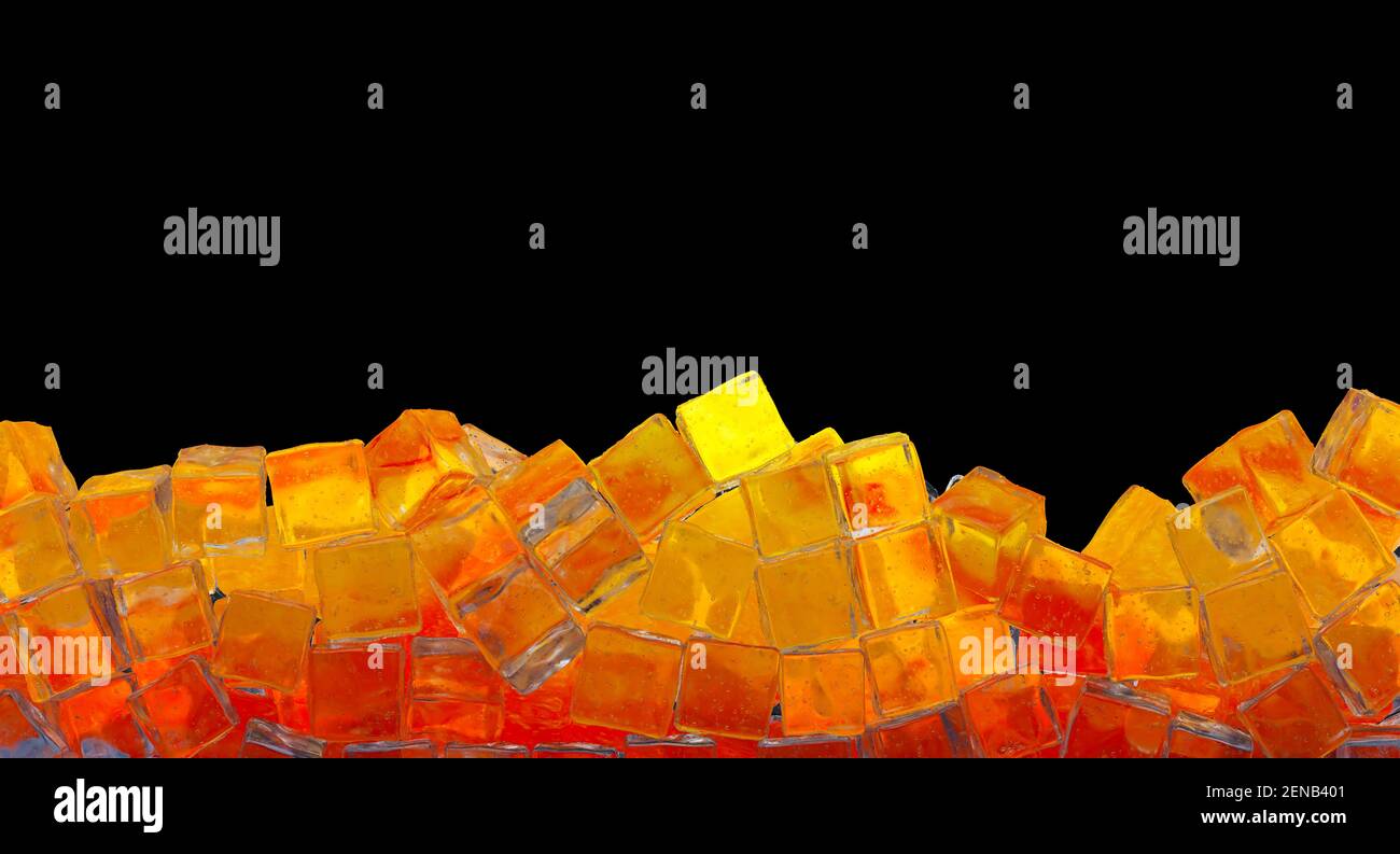 Ice cubes isolated on a black background. 3d illustration Stock Photo ...