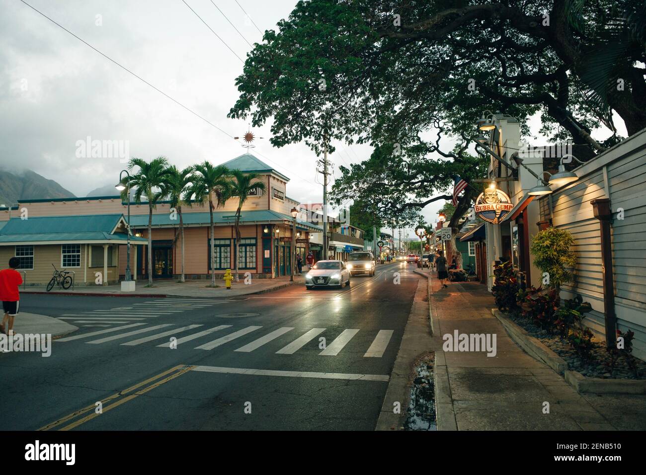 LAHAINA, HI - dec, 2020 - View of historic buildings in Lahaina, a former missionary town and capital of Hawaii Stock Photo