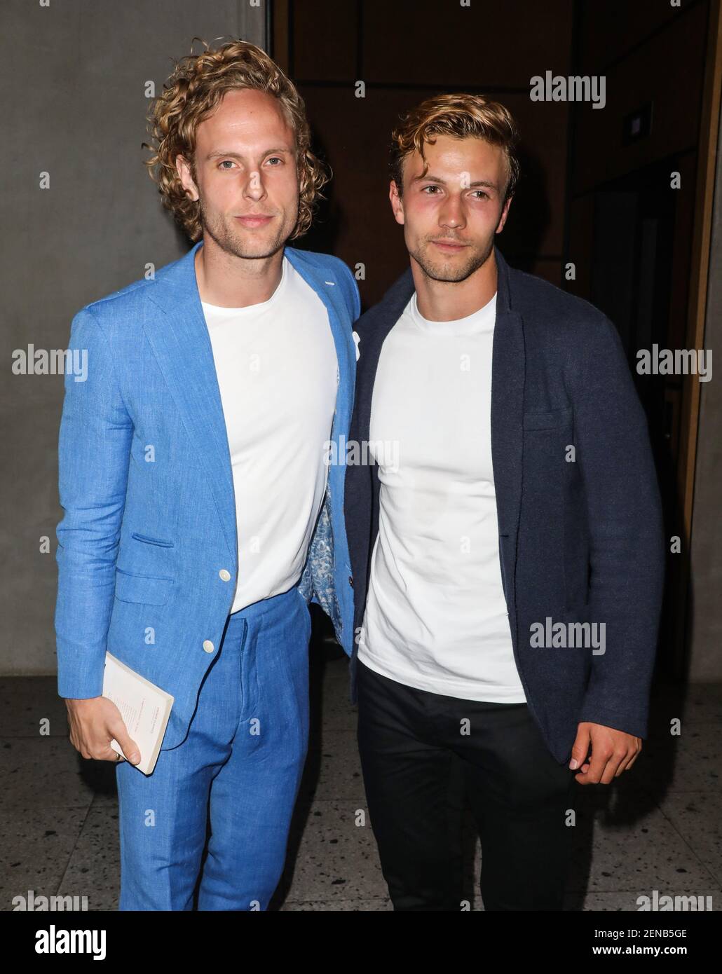 Jack Fox and Leo Suter attending the ITV Summer Party 2019 at Nobu  Shoreditch in London (Photo by Brett Cove / SOPA Images/Sipa USA Stock  Photo - Alamy