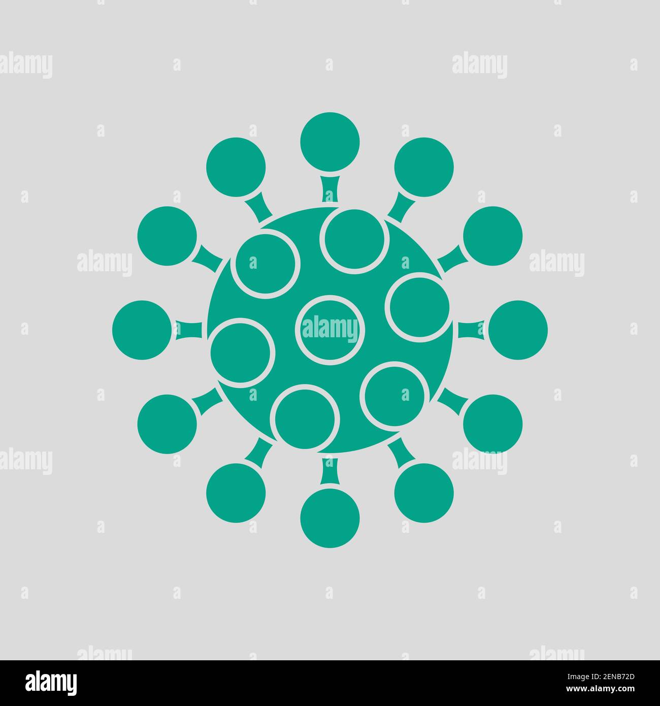 Coronavirus Molecule Icon. Green on Gray Background. Vector ...