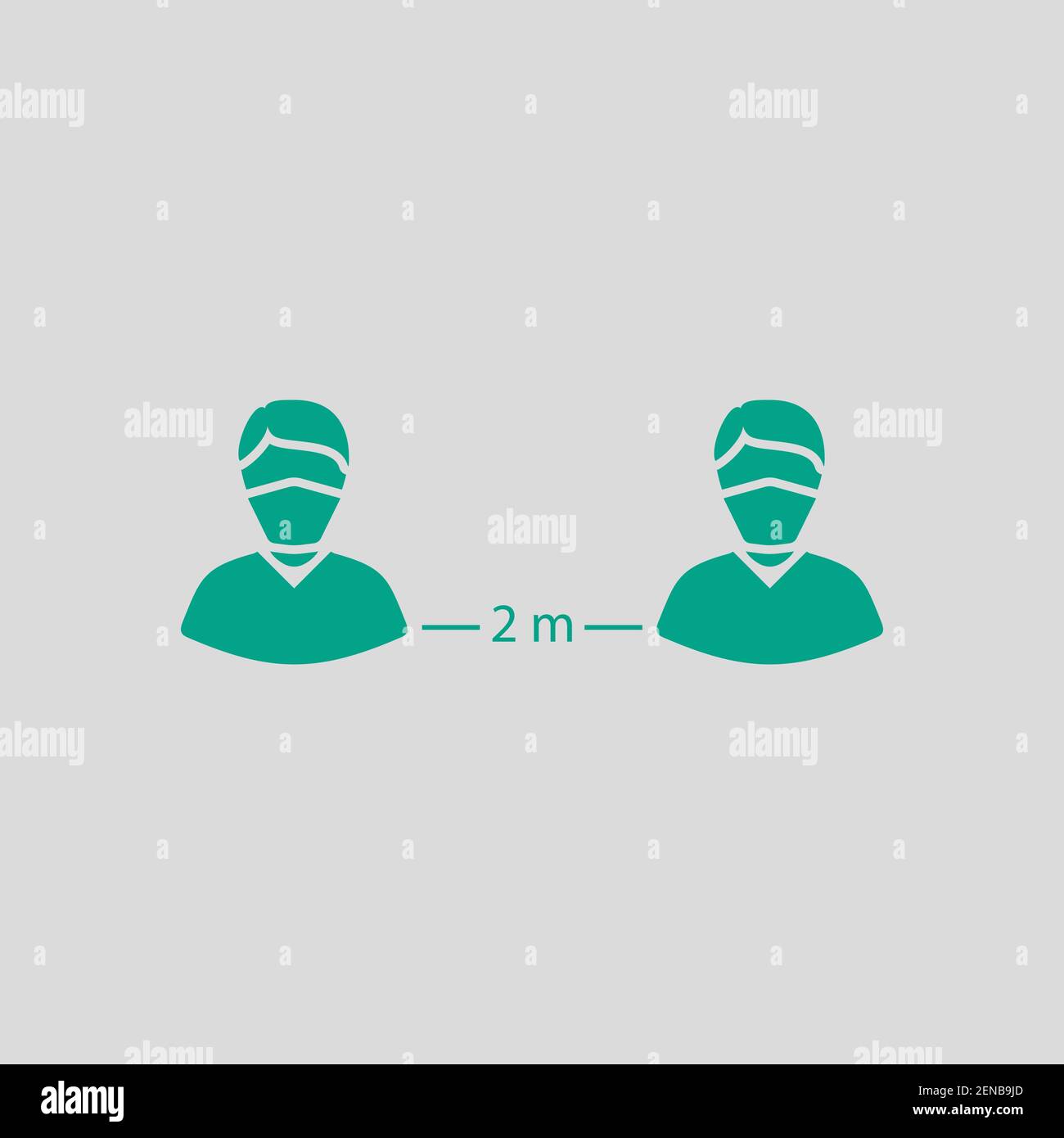 Social Distance Icon. Green on Gray Background. Vector Illustration ...