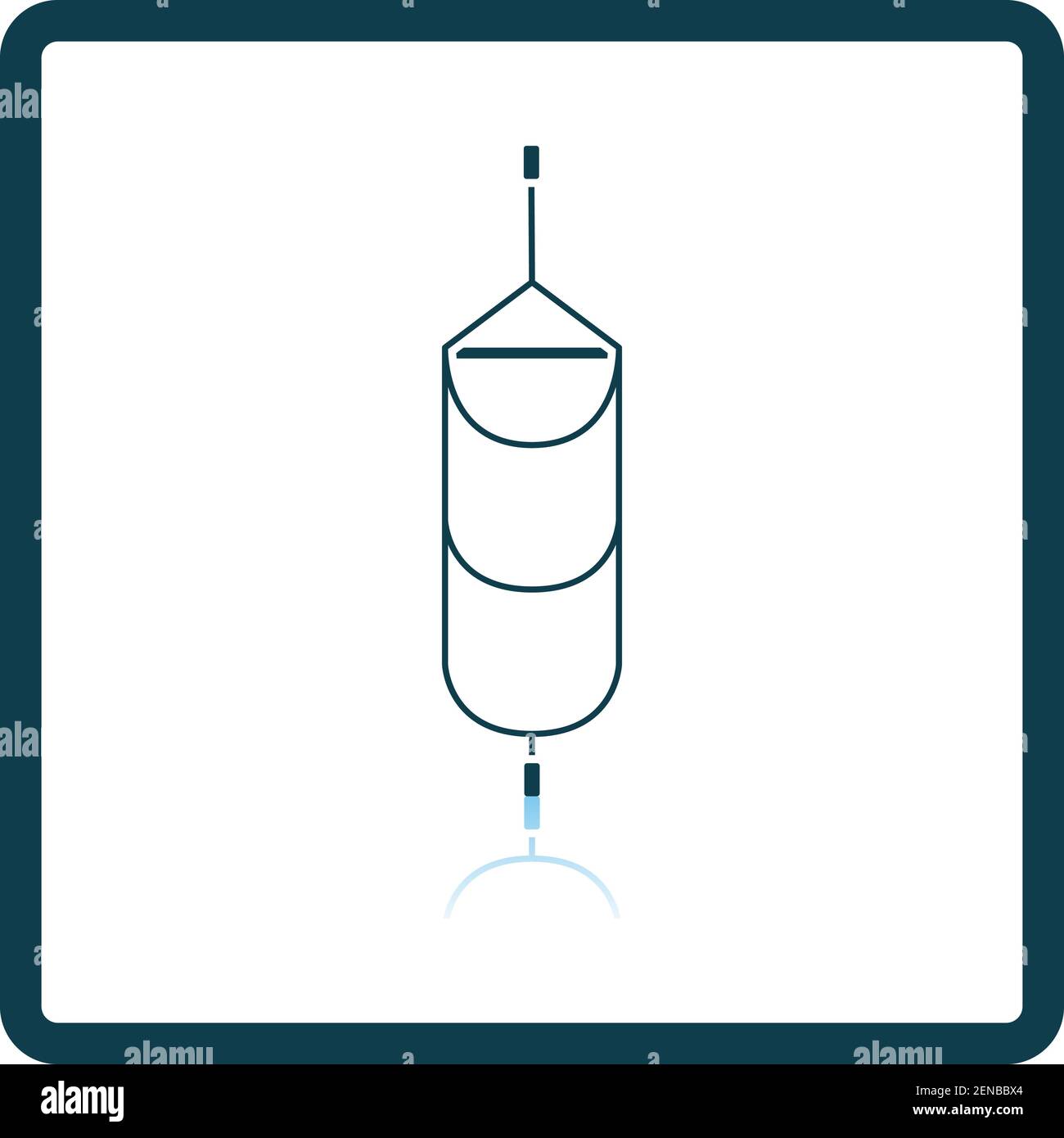 Alpinist Step Ladder Icon. Square Shadow Reflection Design. Vector Illustration. Stock Vector