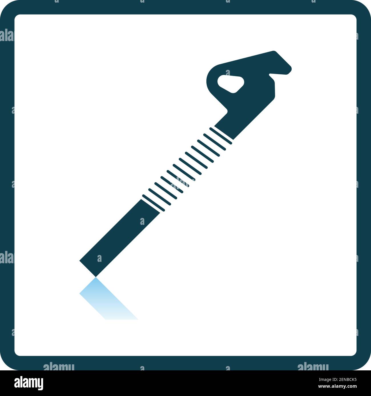 Alpinist Ice Screw Icon. Square Shadow Reflection Design. Vector Illustration. Stock Vector