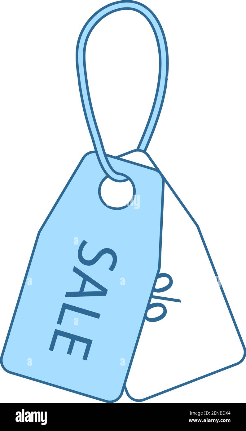 Discount Tags Icon. Thin Line With Blue Fill Design. Vector ...