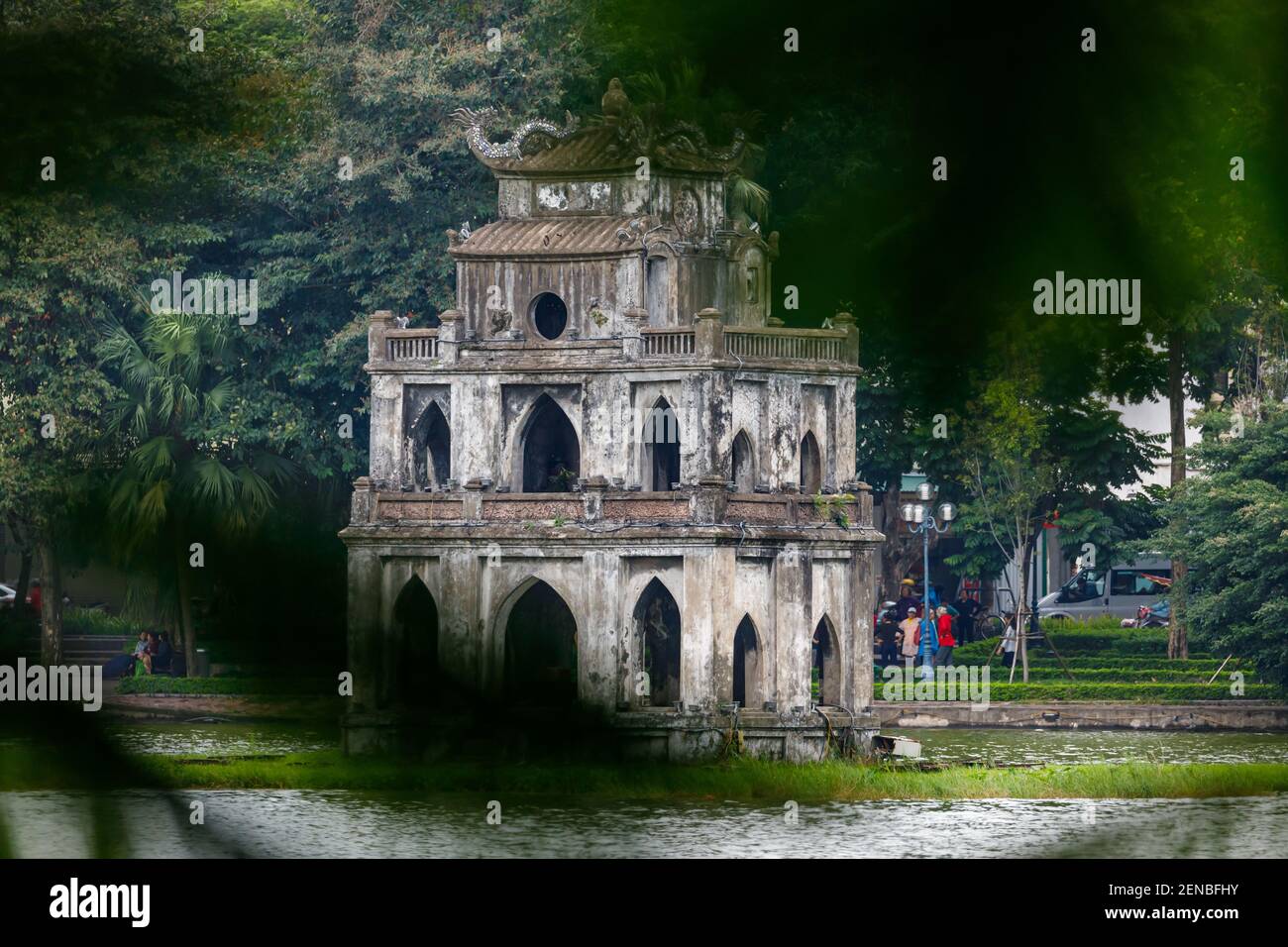 The Ngoc Son Temple Of Lake Hoan Kiem In Hanoi In Vietnam Stock Photo the-ngoc-son-temple-of-lake-hoan-kiem-in-hanoi-in-vietnam-stock-photo
