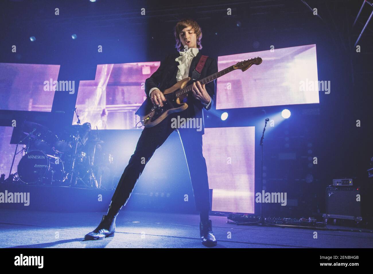 Thomas Raggi performs on stage with is band Maneskin at Atlantico in ...