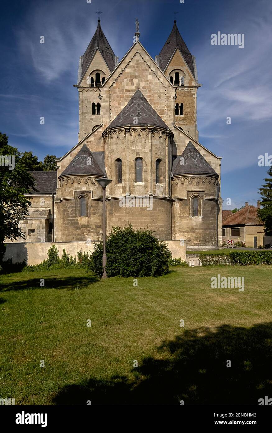Restored twin towers rise above Szent Jakabtemplom, the 13th century