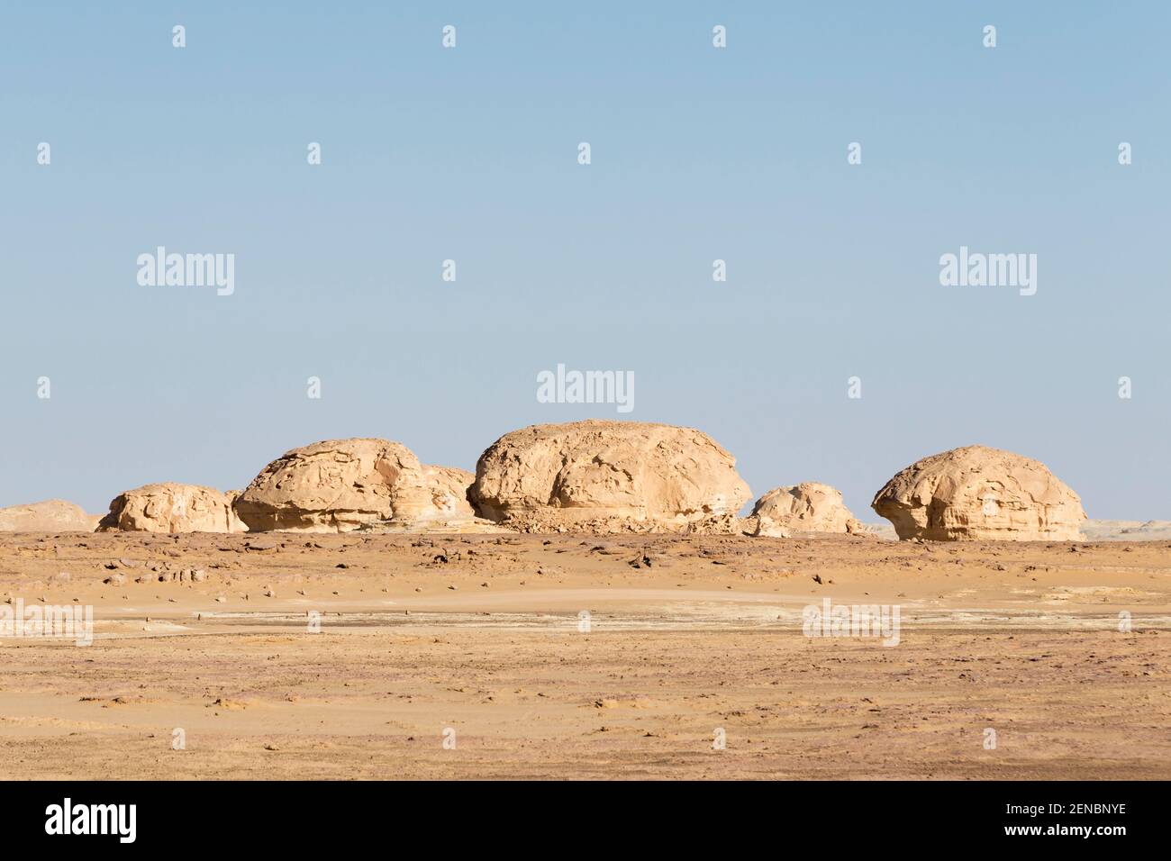 View over the Aqabat desert, Western Libyan desert, Egypt Stock Photo