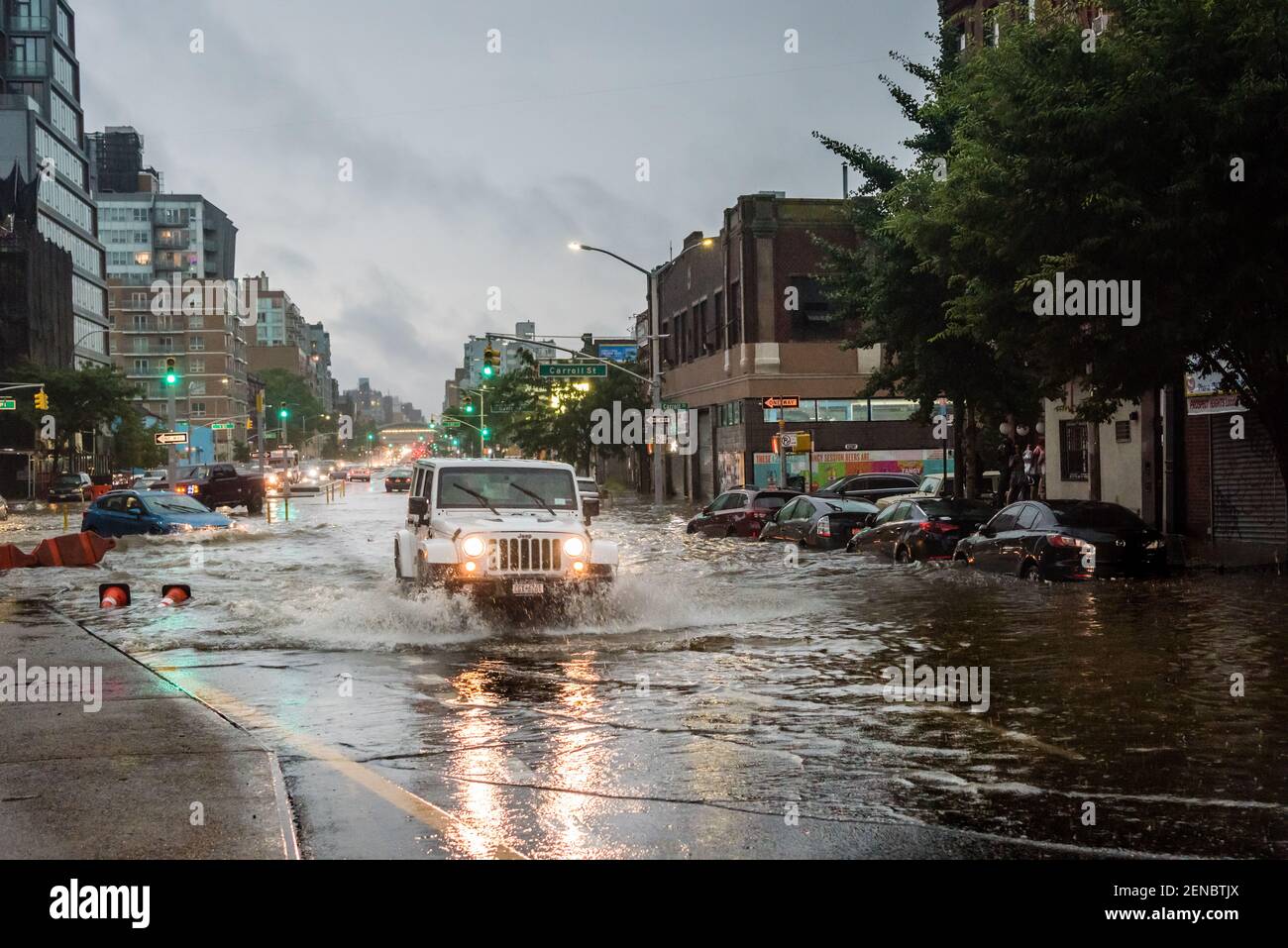 On July 22, 2019 severe weather flooded streets and the subway system