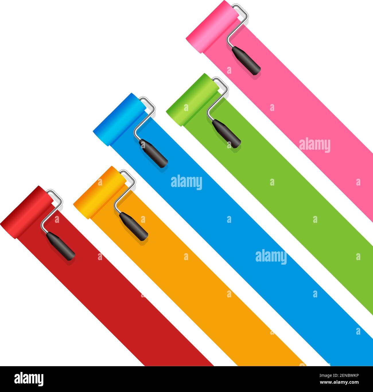 roller painter, paintbrush colorful banner illustration Stock Vector