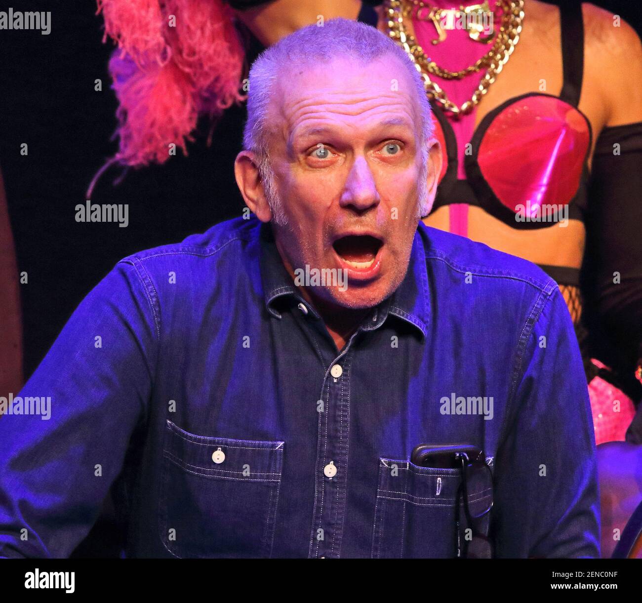 French designer JeanPaul Gaultier attends the Jean Paul Gaultier