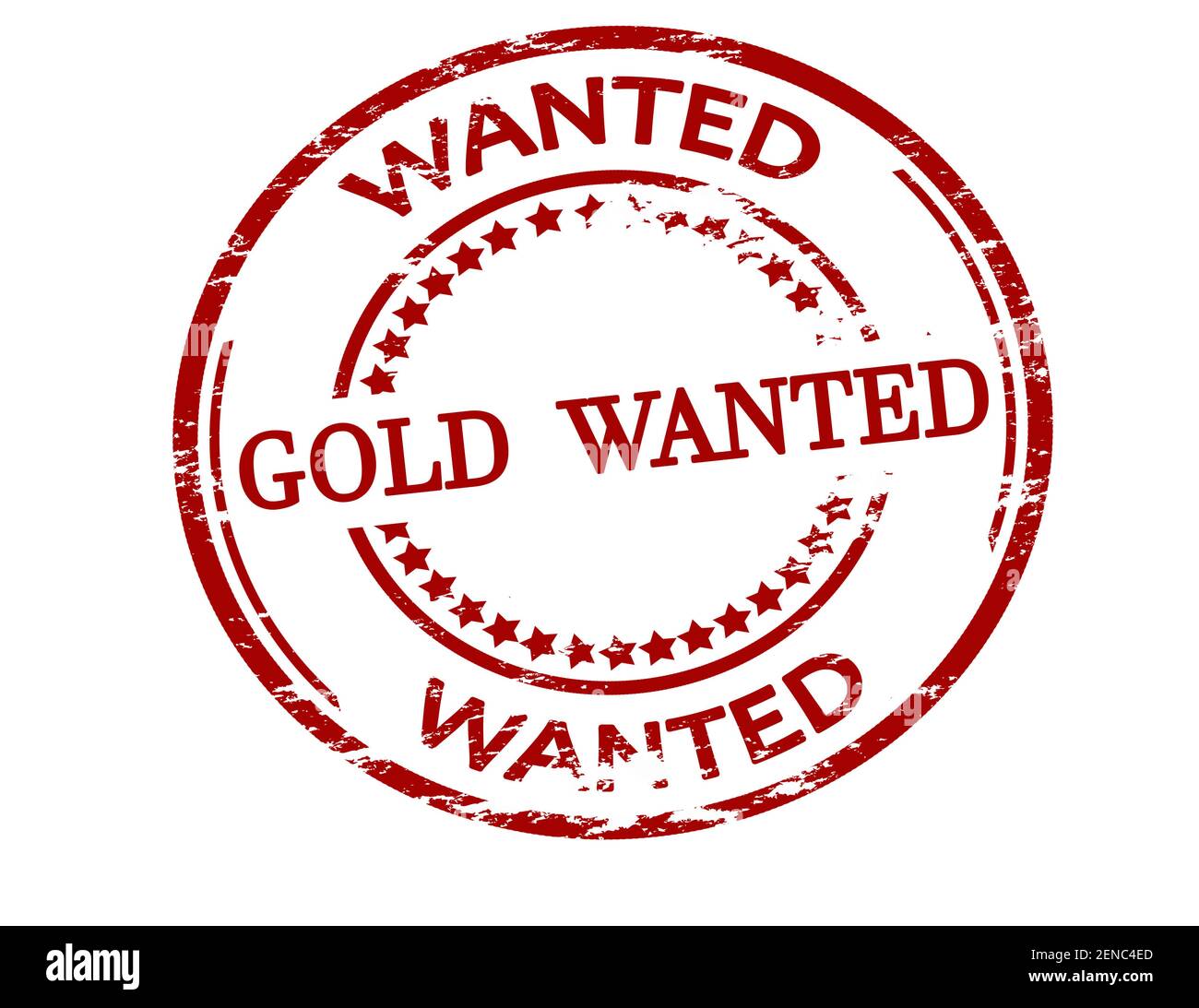 Rubber stamp with text gold wanted inside, vector illustration Stock Photo