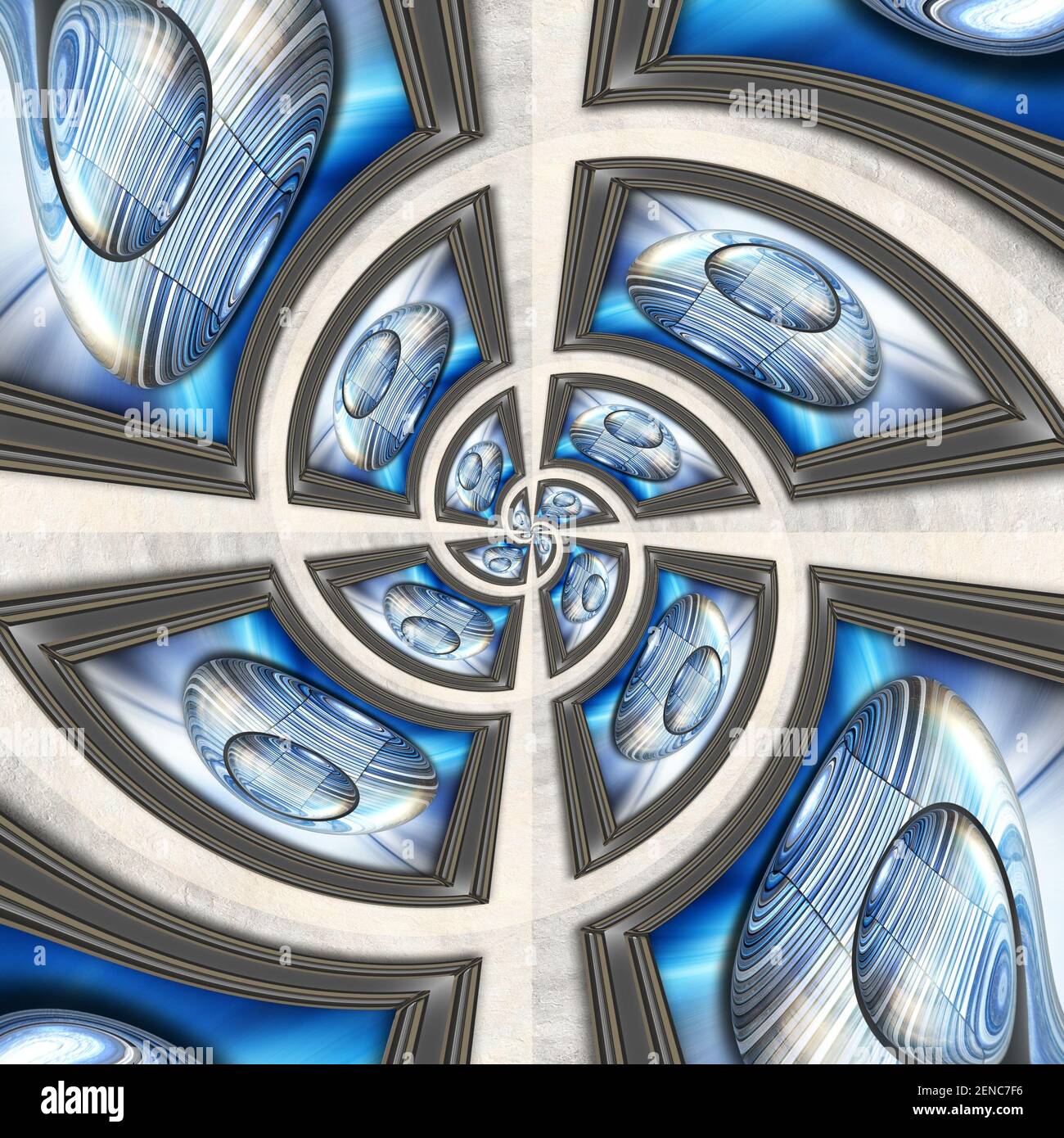 3D rendering combo artwork with fractal and fractal buttons Stock Photo ...
