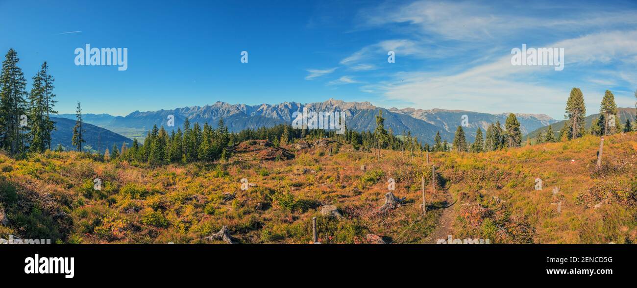 Panoramac picture of the Karwendel mountains Stock Photo