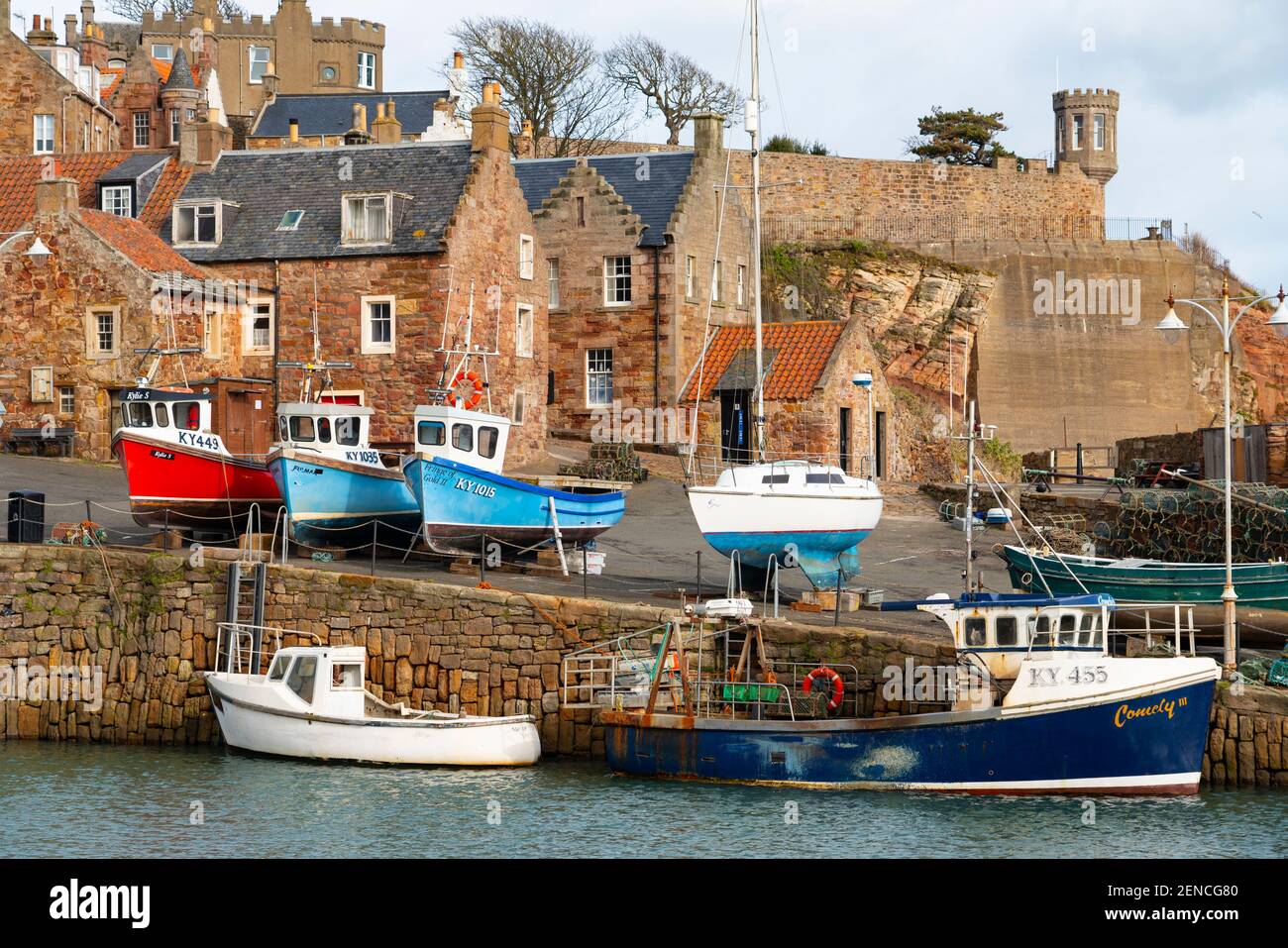 Historic village and harbour of Crail in East Neuk of Fife, Scotland UK Stock Photo