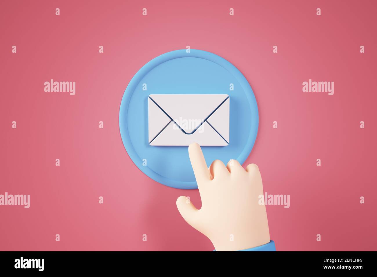 Mail contact button concept 3d rendering Stock Photo