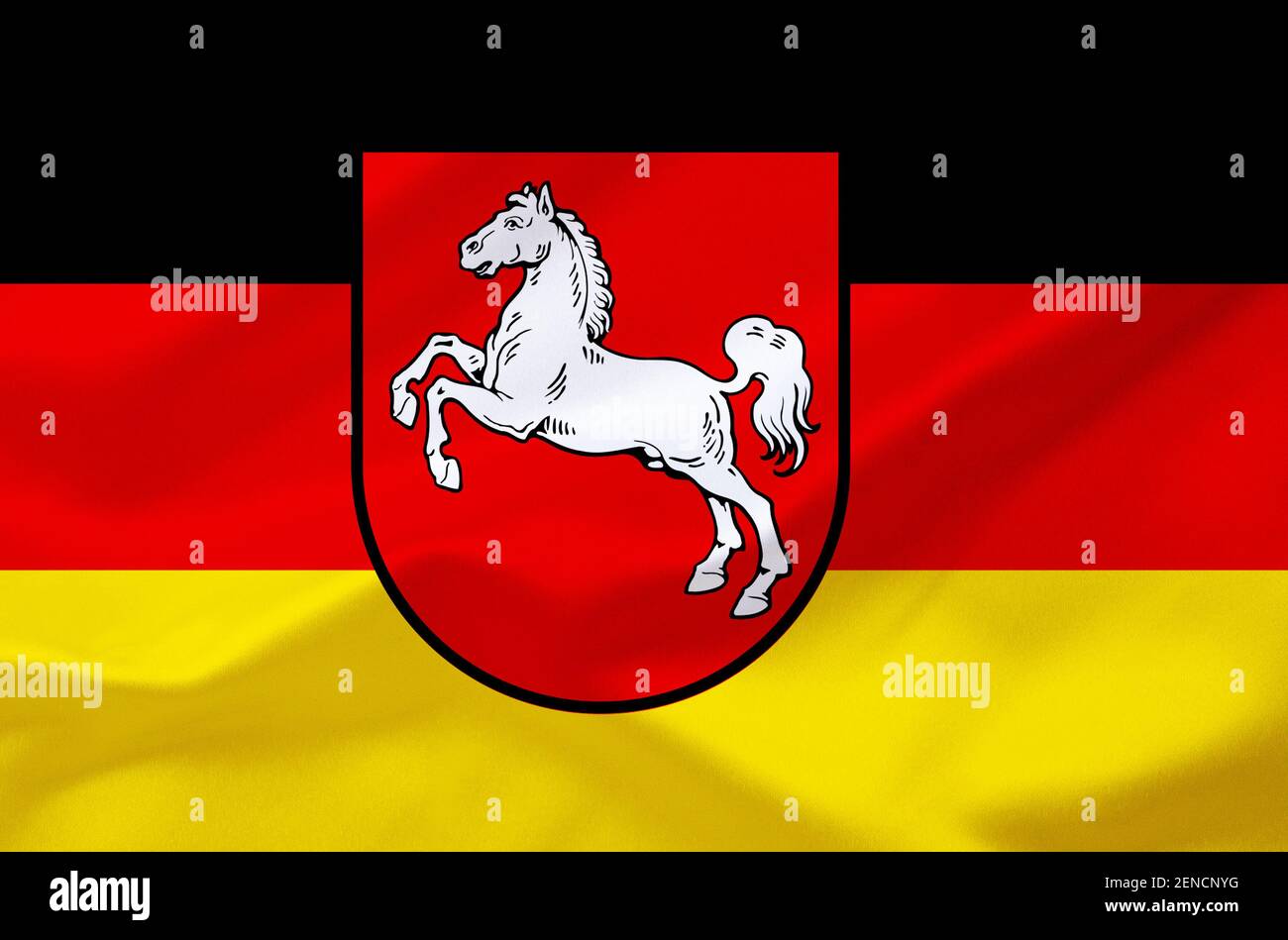 Die Landesflagge von Niedersachsen, Dienstflagge, Stock Photo