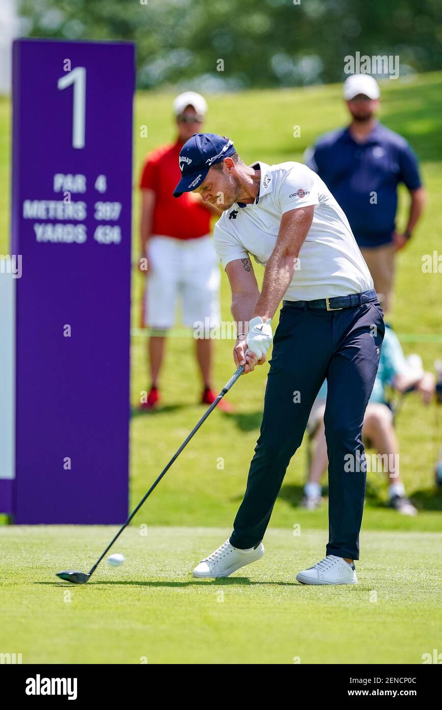 July 26, 2019: Danny Willet, of England, drives the ball during the second  round of the World Golf Championships-FedEx St. Jude Invitational golf  tournament at TPC Southwind in Memphis, TN. Gray Siegel/Cal