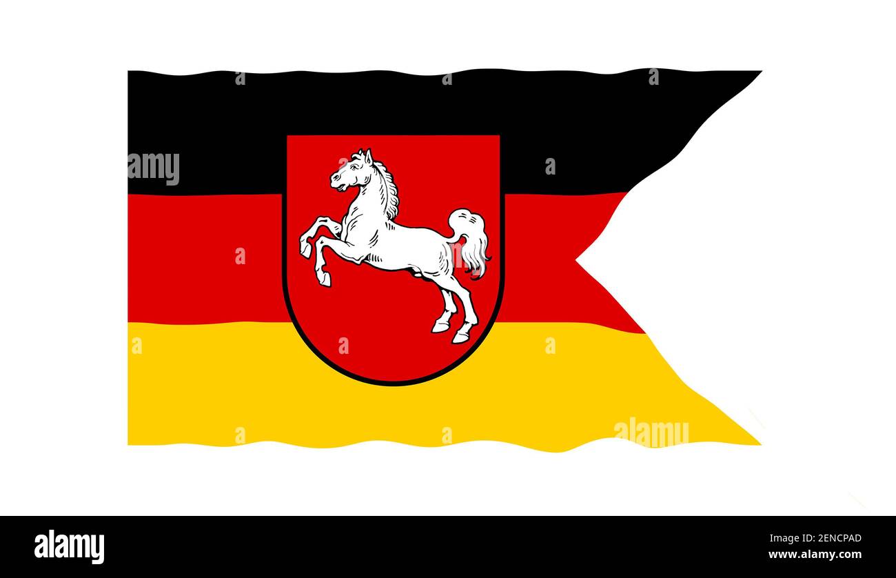 Die Dienstflagge zur See des Landes Niedersachsen Stock Photo