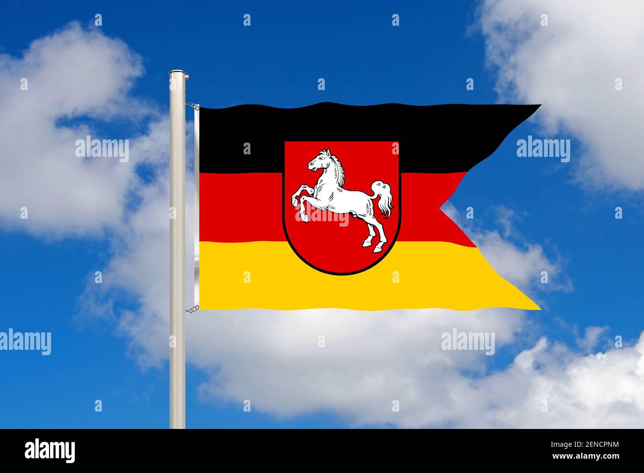 Die Dienstflagge zur See des Landes Niedersachsen, Landesdienstflagge, Stock Photo