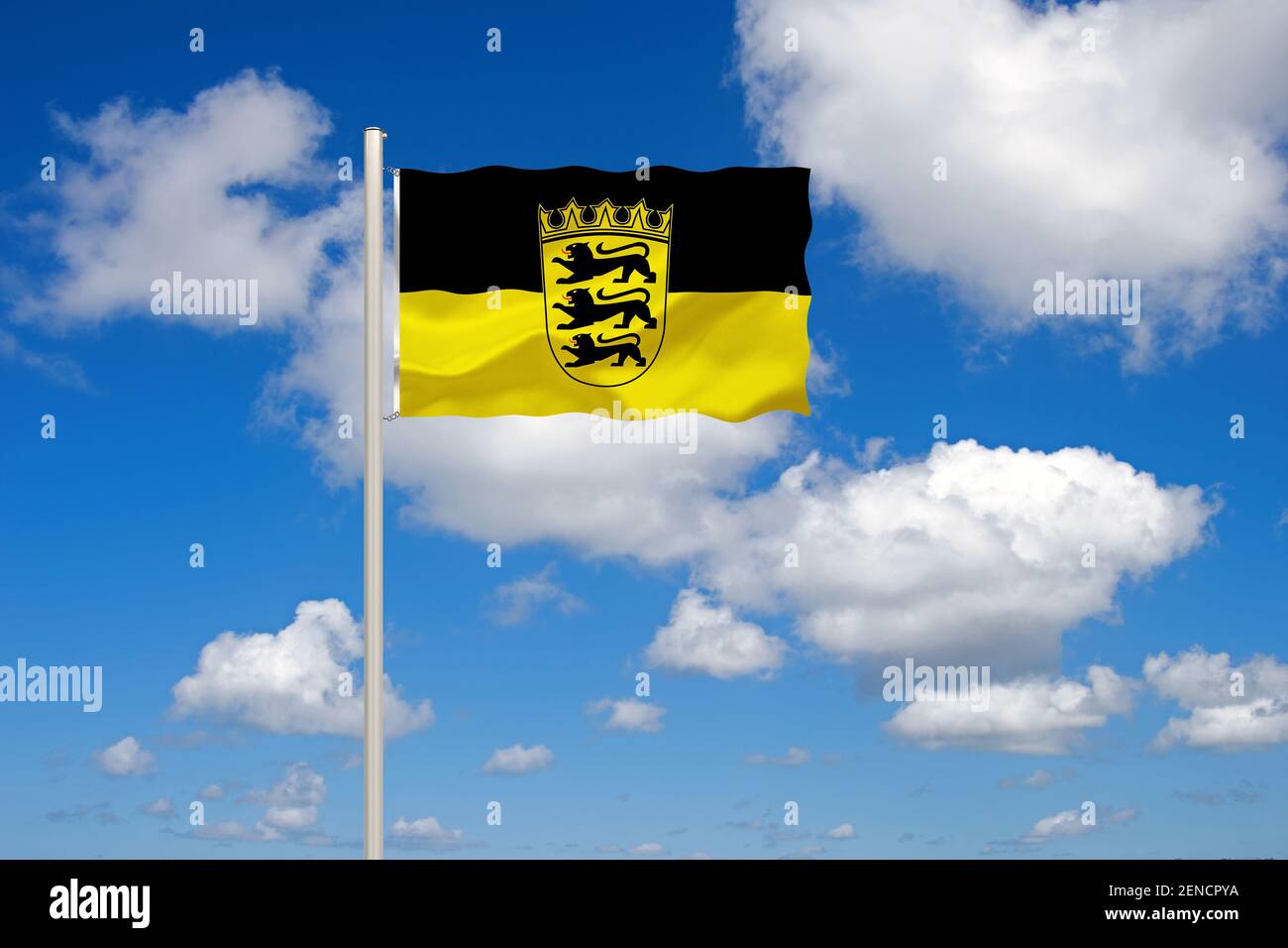 Die Flagge von Baden-Württemberg, Dienstflagge, Landesdienstflagge, Stock Photo