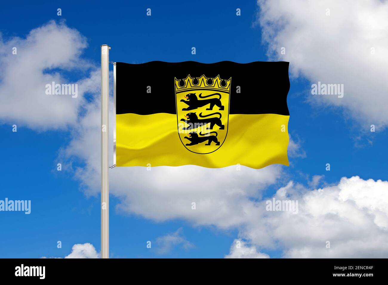 Die Flagge von Baden-Württemberg, Dienstflagge, Landesdienstflagge, Stock Photo