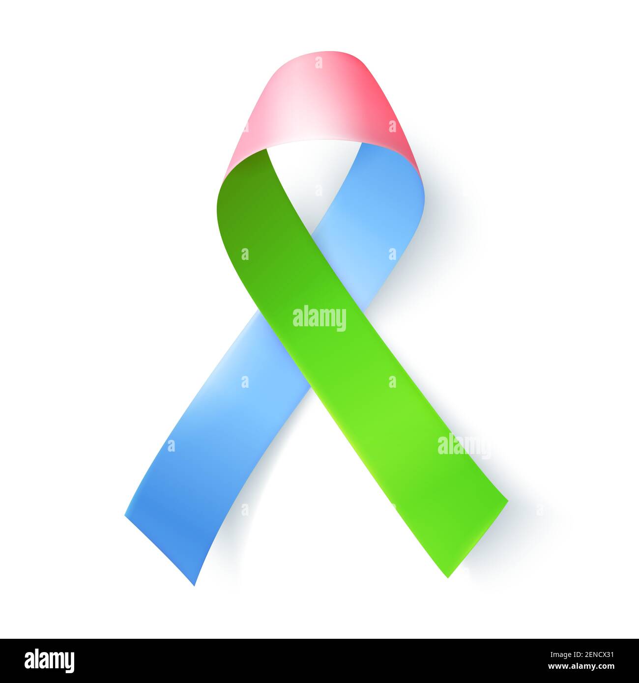 Symbol Of Rare Disease Realistic Pink Green Blue Ribbon Template For Awareness Day On 28 February Isolated Over White Background Vector Illustration Stock Vector Image Art Alamy