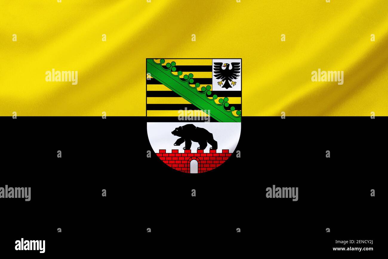 Die Flagge von Sachsen-Anhalt, Landesflagge, Stock Photo