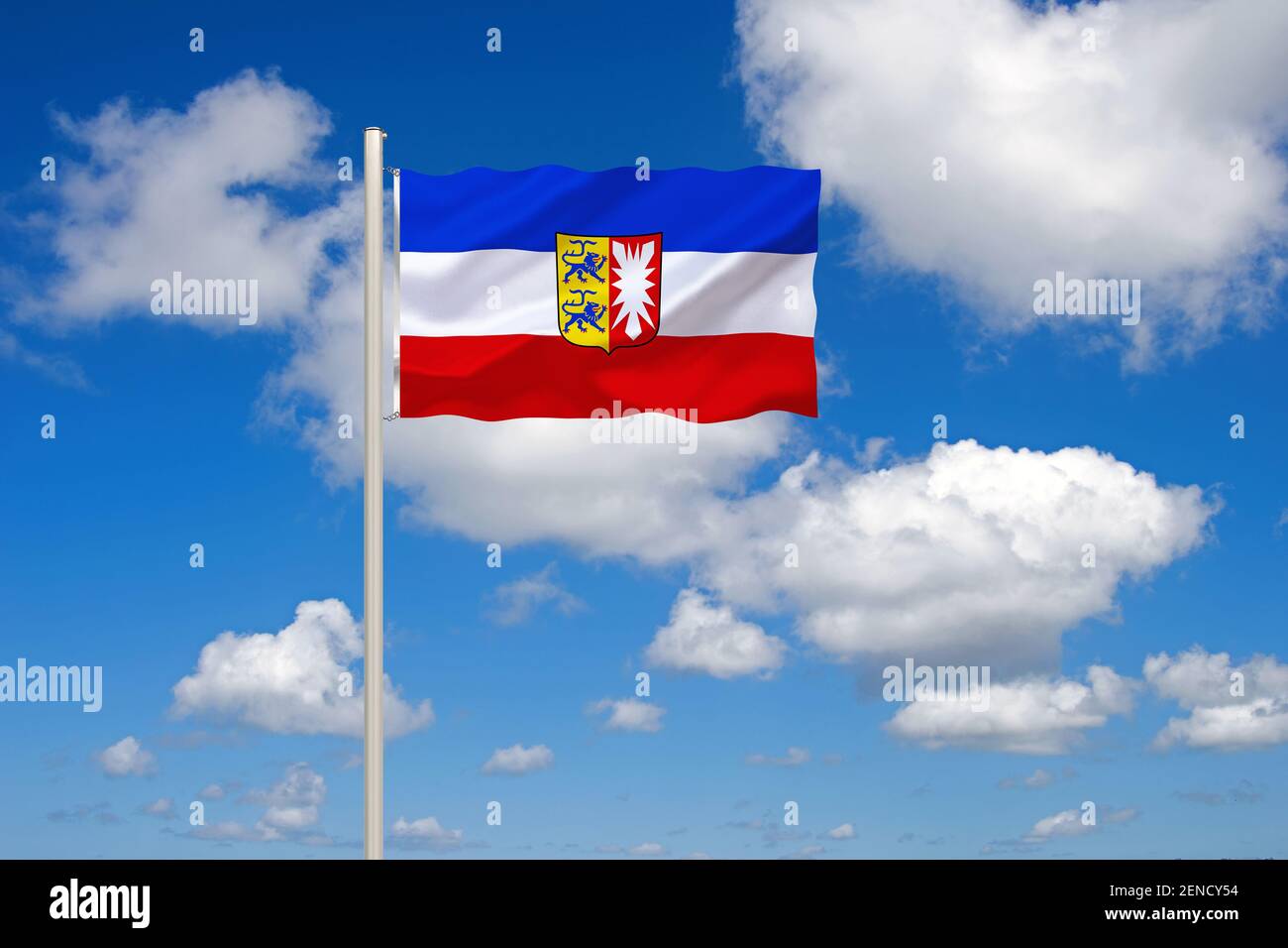 Die Flagge von Schleswig-Holstein, Dienstflagge, Landesdienstflagge, Stock Photo