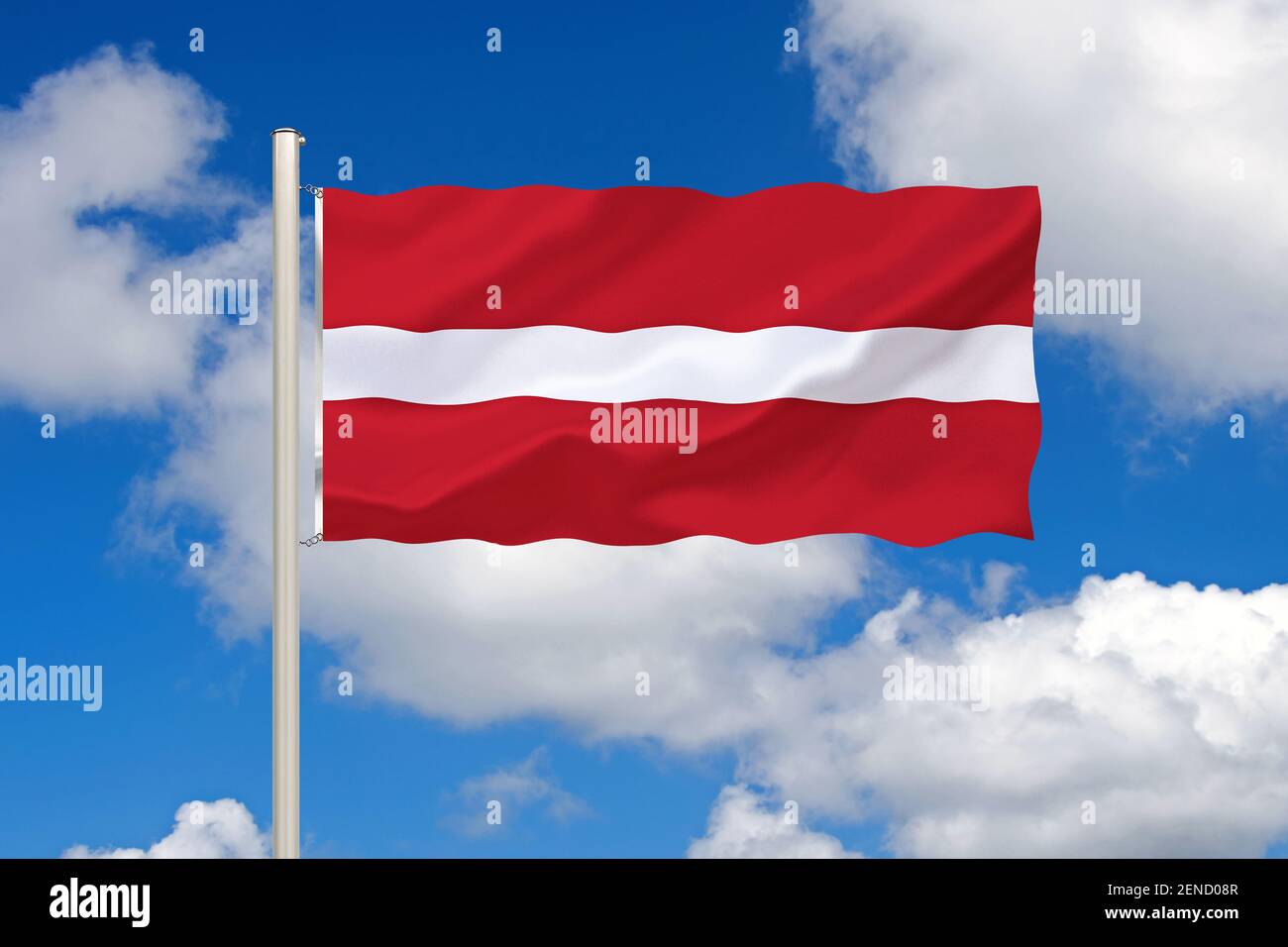 Die Flagge von Lettland, Europa Stock Photo
