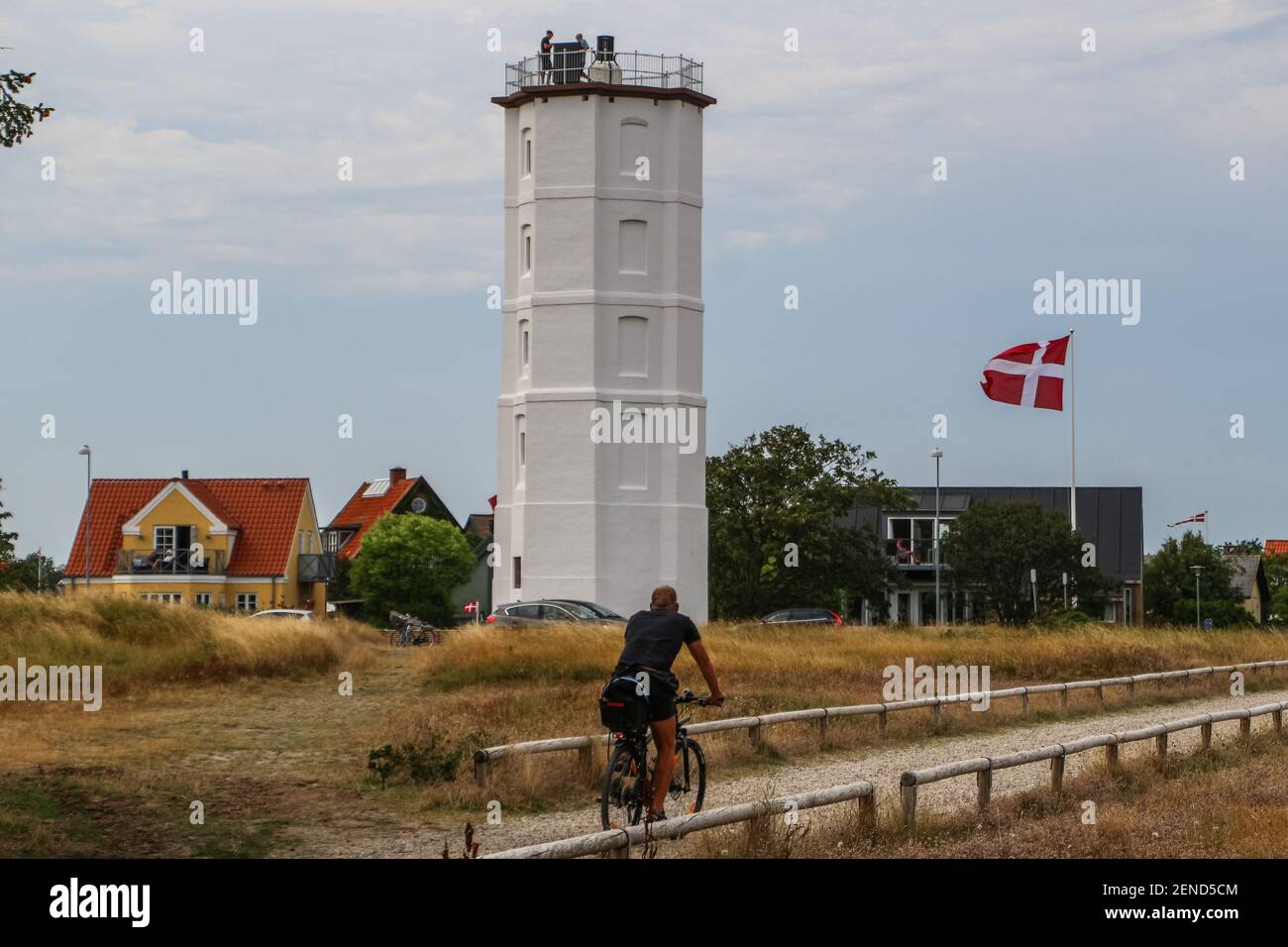 Lighthouse (Det Hvide Fyr) is seen in Skagen, Denmark on 28 July 2019 Stock  Photo - Alamy